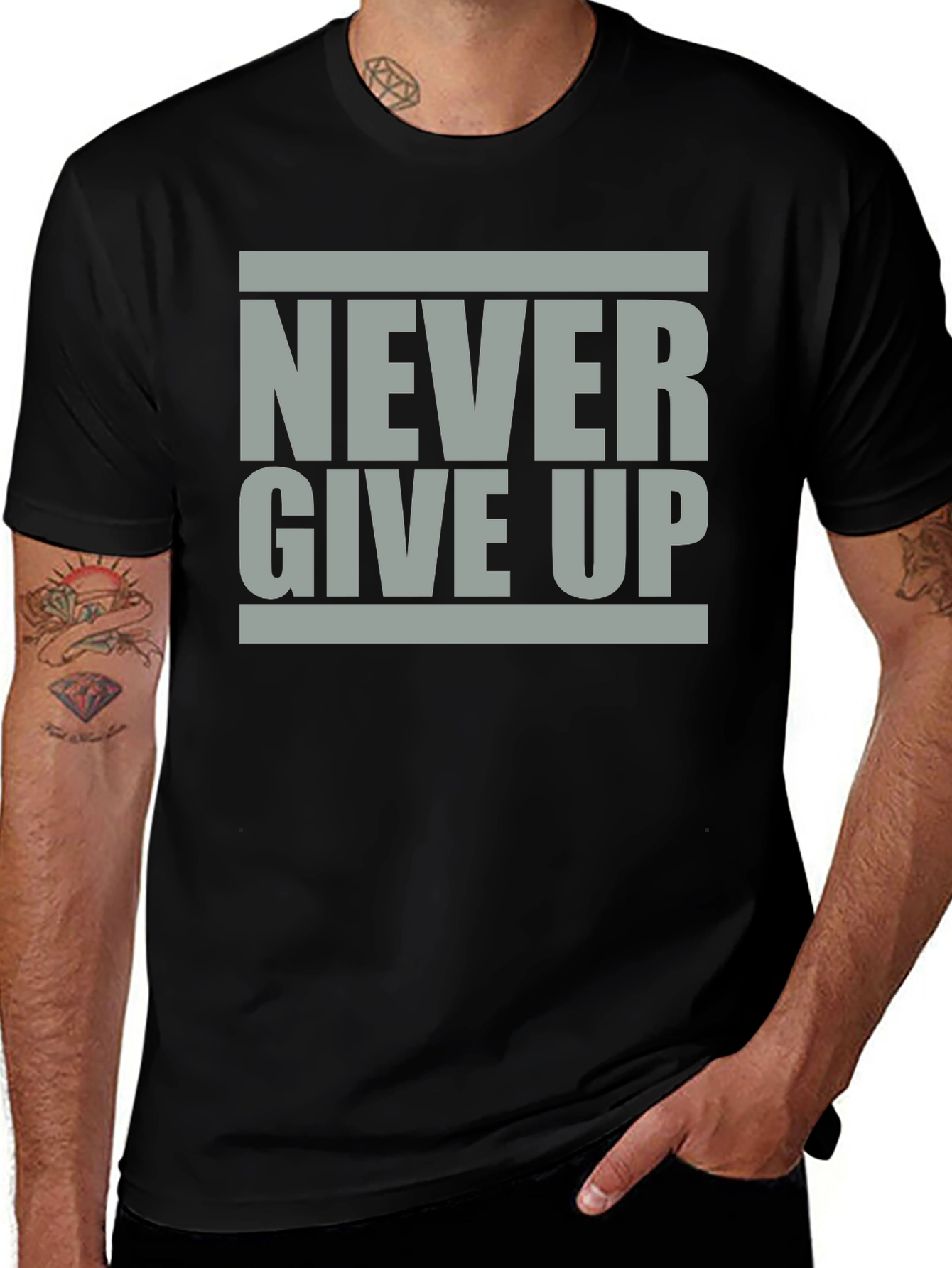 Motivational Never Give Up Graphic Tee