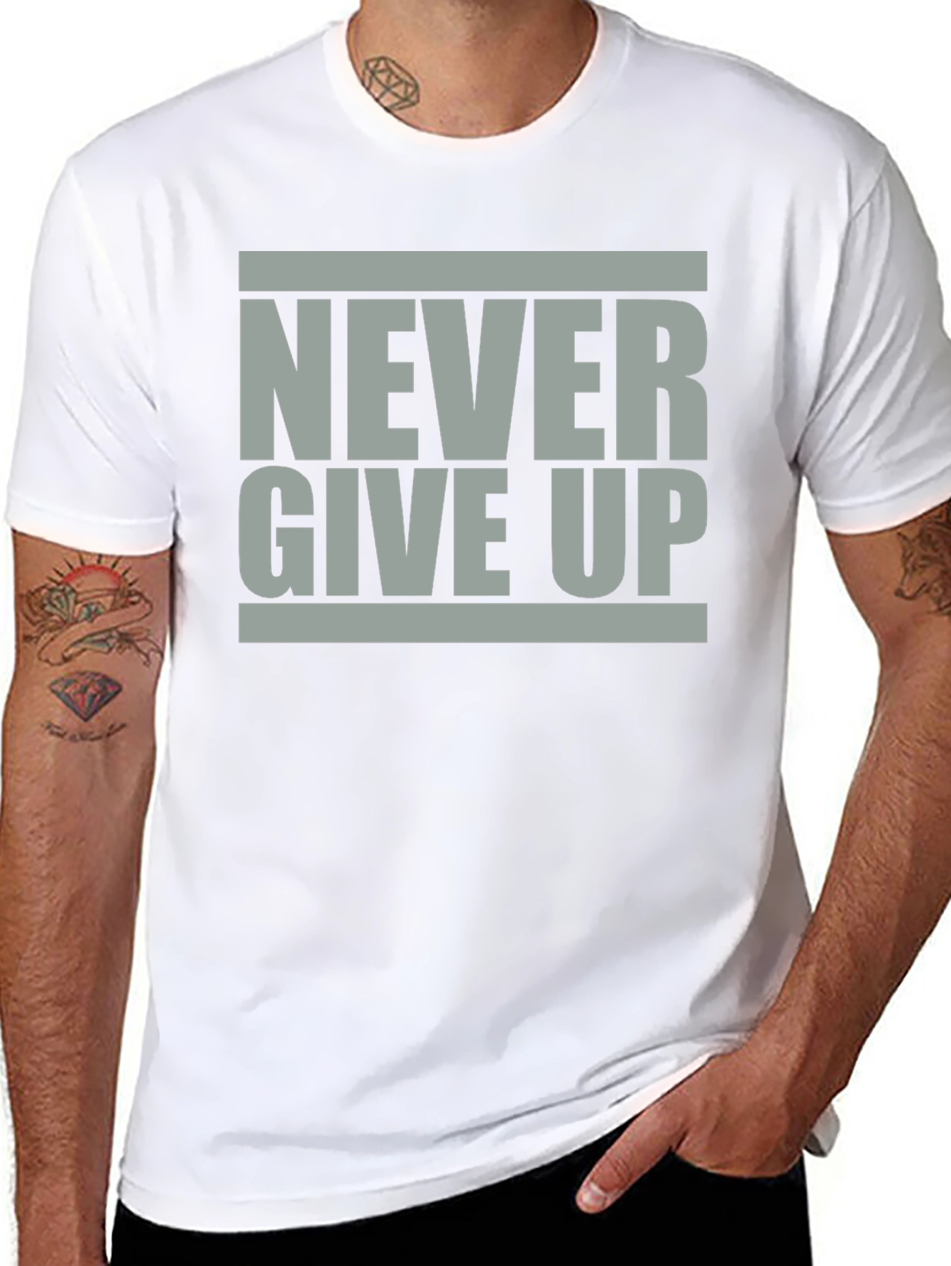 Motivational Never Give Up Graphic Tee