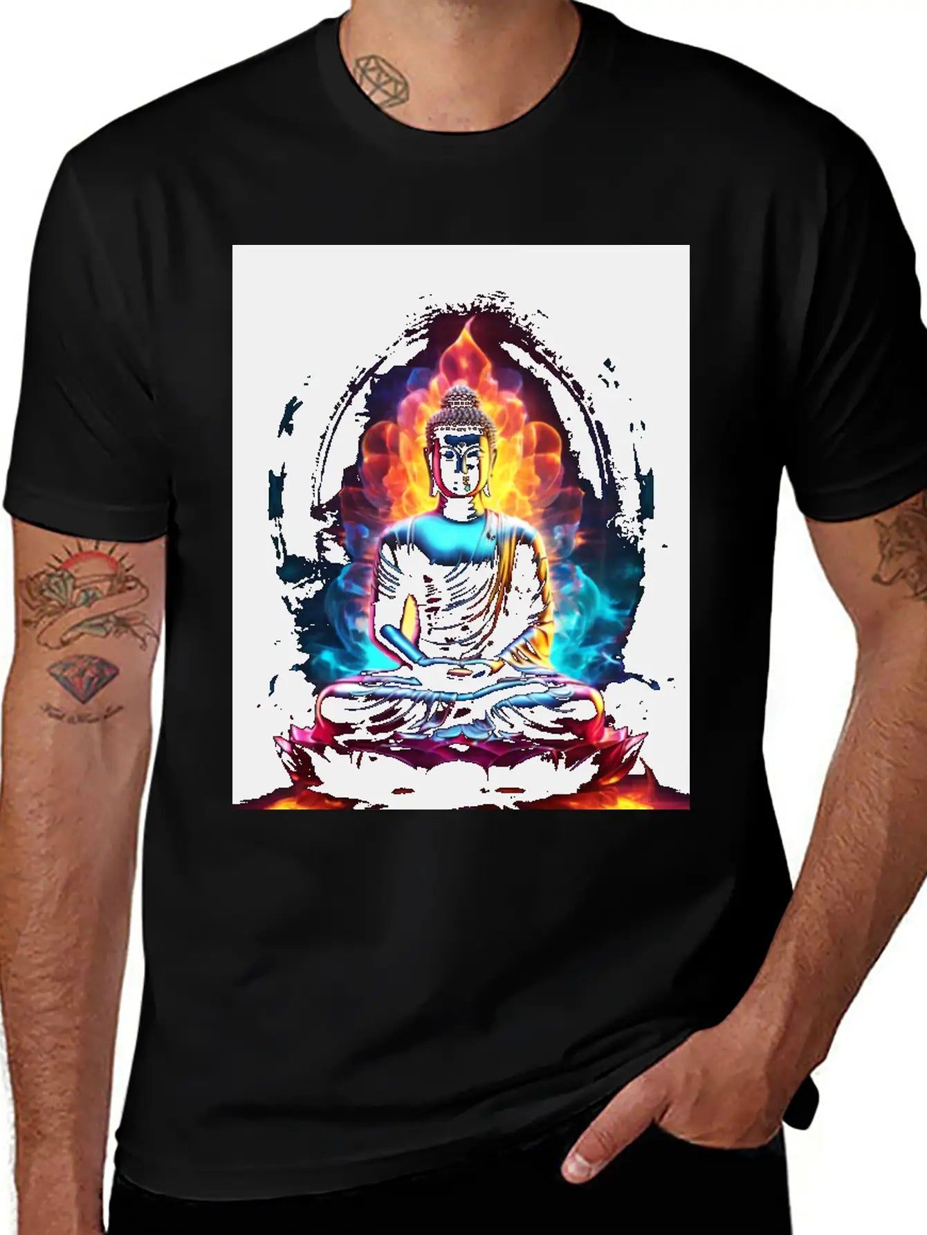 The Buddha Neon Art Unisex Casual T-Shirt – Clean Design For Daily Comfort