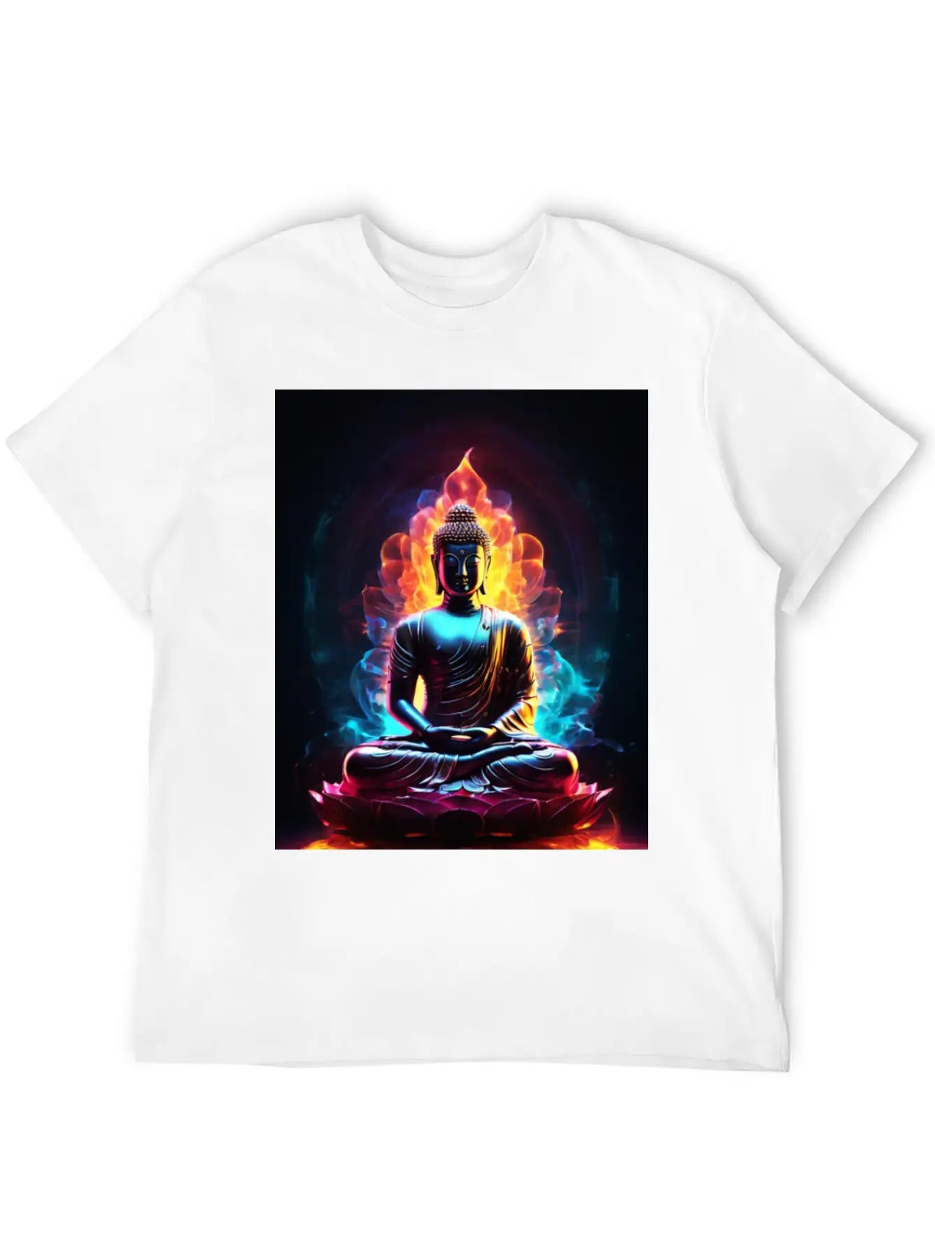 The Buddha Neon Art Unisex Casual T-Shirt – Clean Design For Daily Comfort