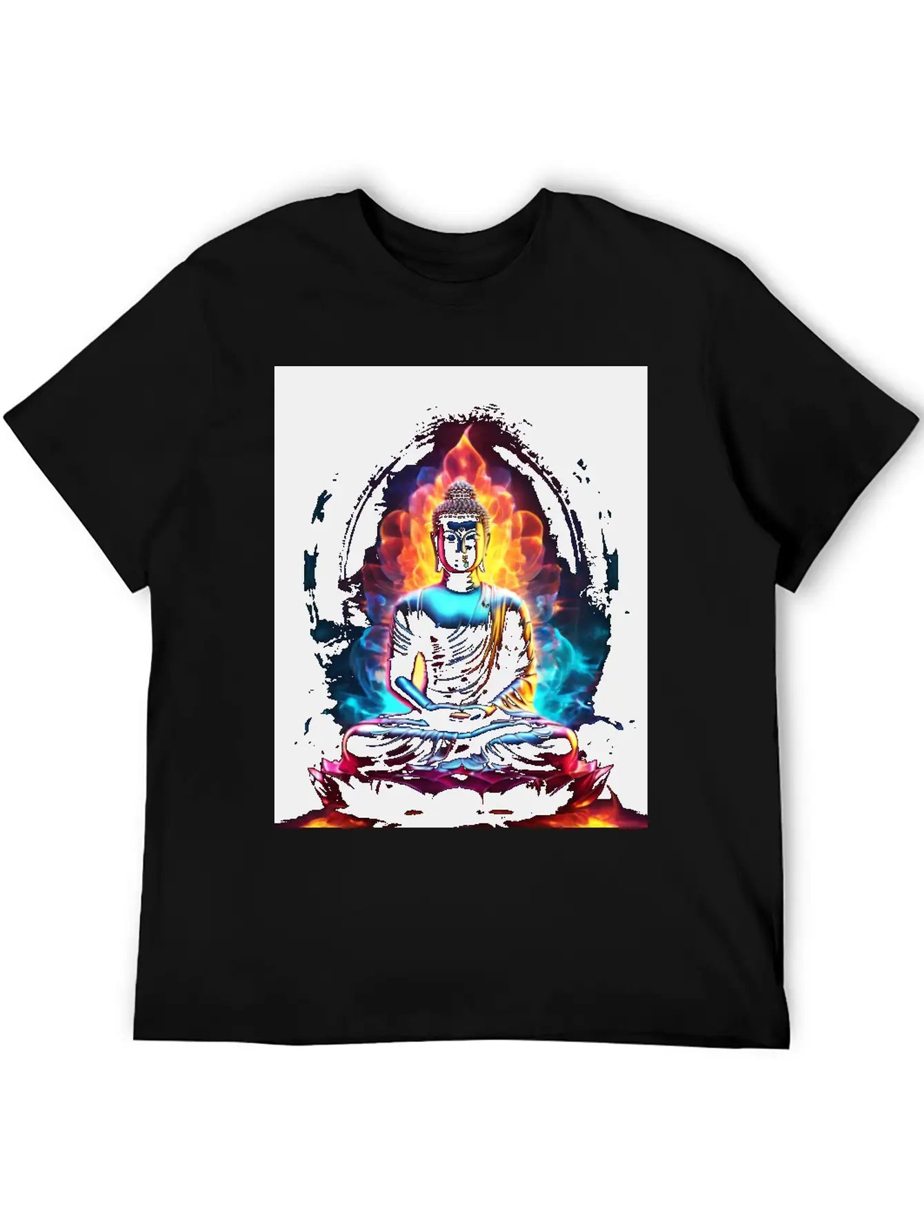 The Buddha Neon Art Unisex Casual T-Shirt – Clean Design For Daily Comfort
