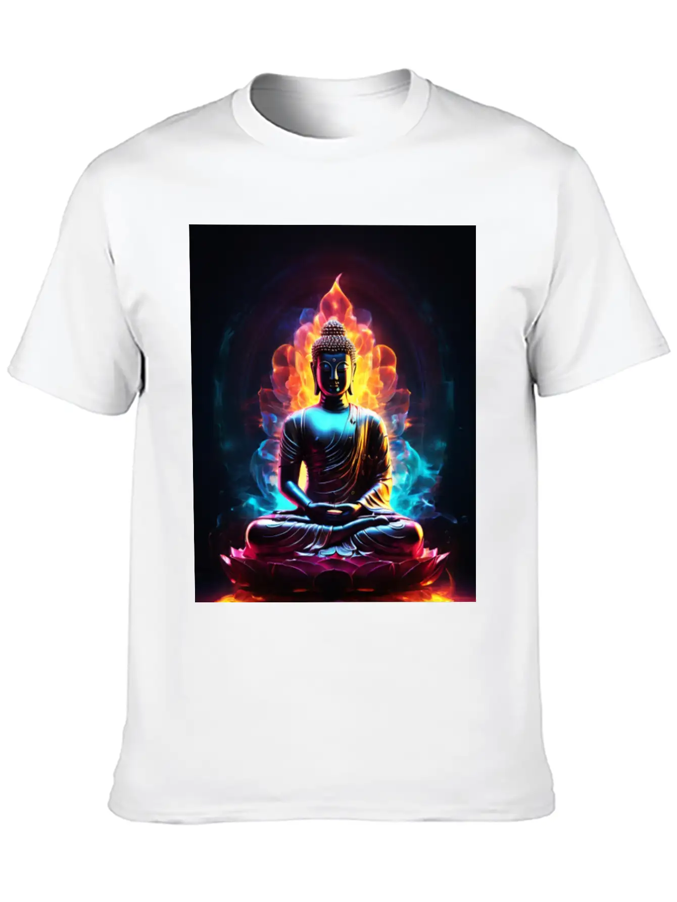 The Buddha Neon Art Unisex Casual T-Shirt – Clean Design For Daily Comfort