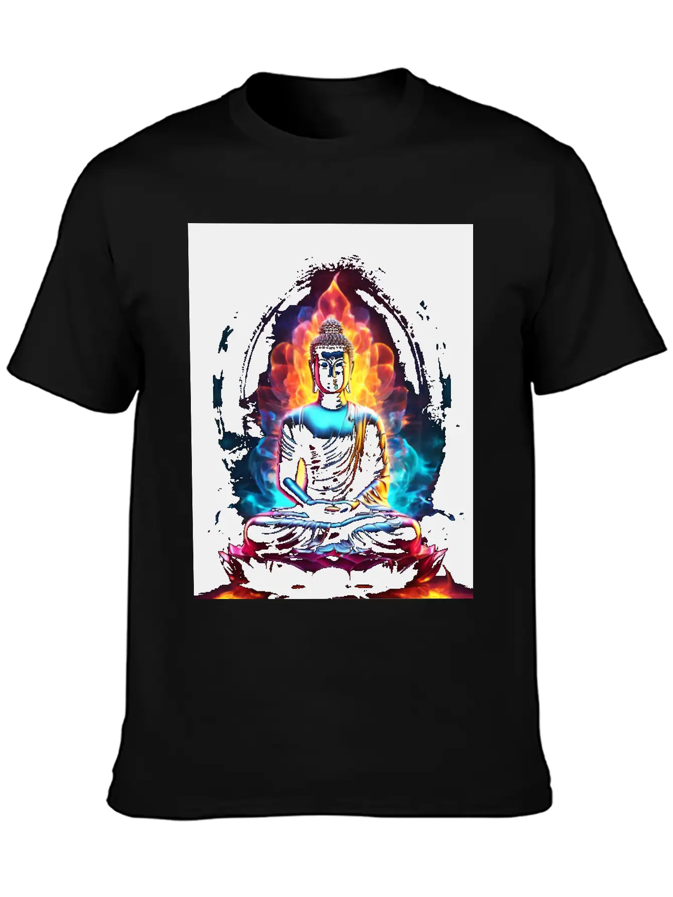 The Buddha Neon Art Unisex Casual T-Shirt – Clean Design For Daily Comfort