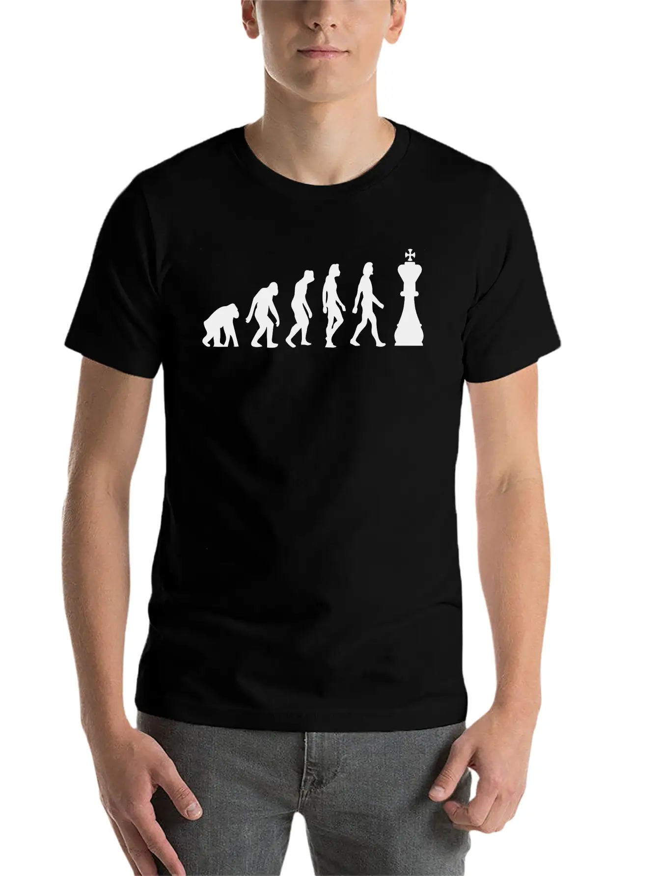 The Evolution Of Chess Unisex Casual T-Shirt – Clean Design For Daily Comfort