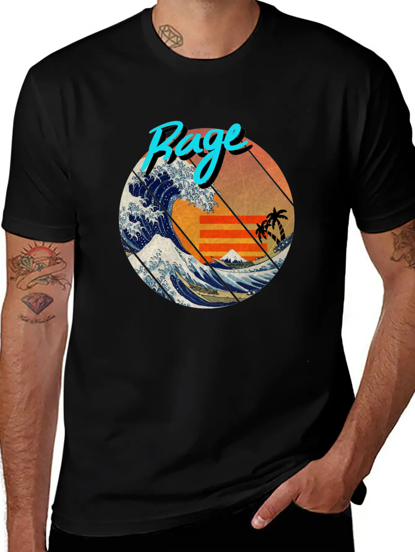 The Great Wave Retro Kanagawa - Rage Unisex Casual T-Shirt – Clean Design For Daily Comfort