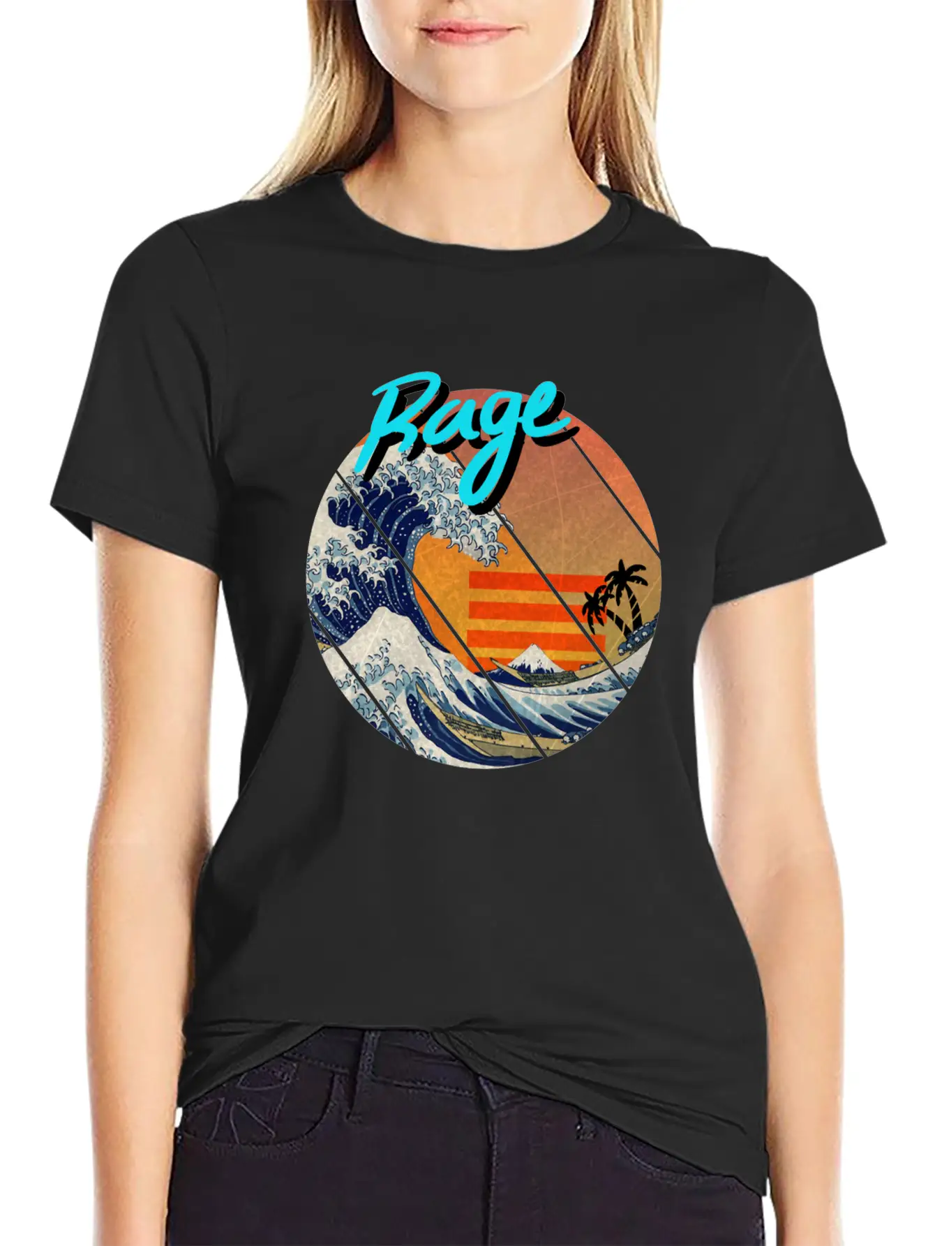 The Great Wave Retro Kanagawa - Rage Unisex Casual T-Shirt – Clean Design For Daily Comfort