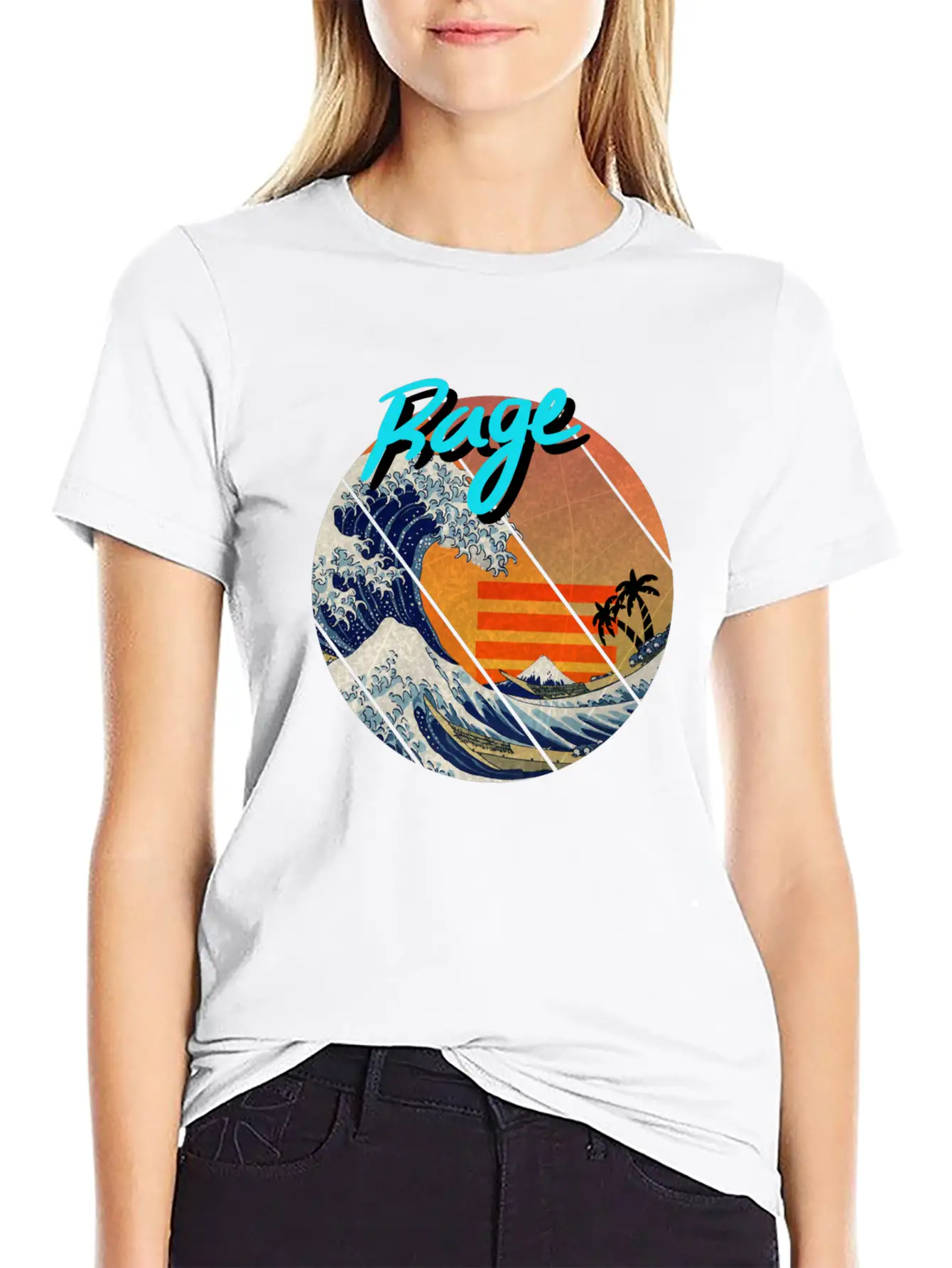 The Great Wave Retro Kanagawa - Rage Unisex Casual T-Shirt – Clean Design For Daily Comfort
