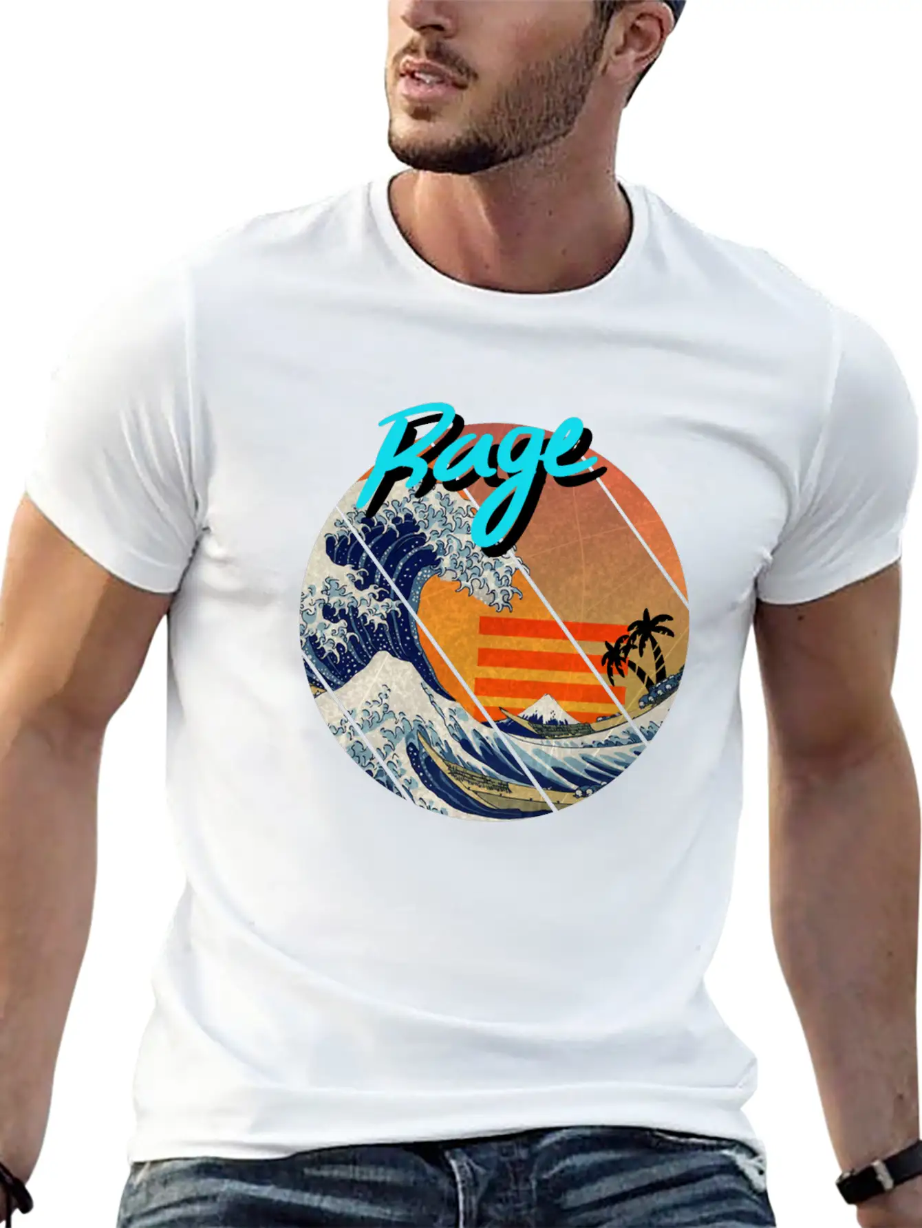 The Great Wave Retro Kanagawa - Rage Unisex Casual T-Shirt – Clean Design For Daily Comfort