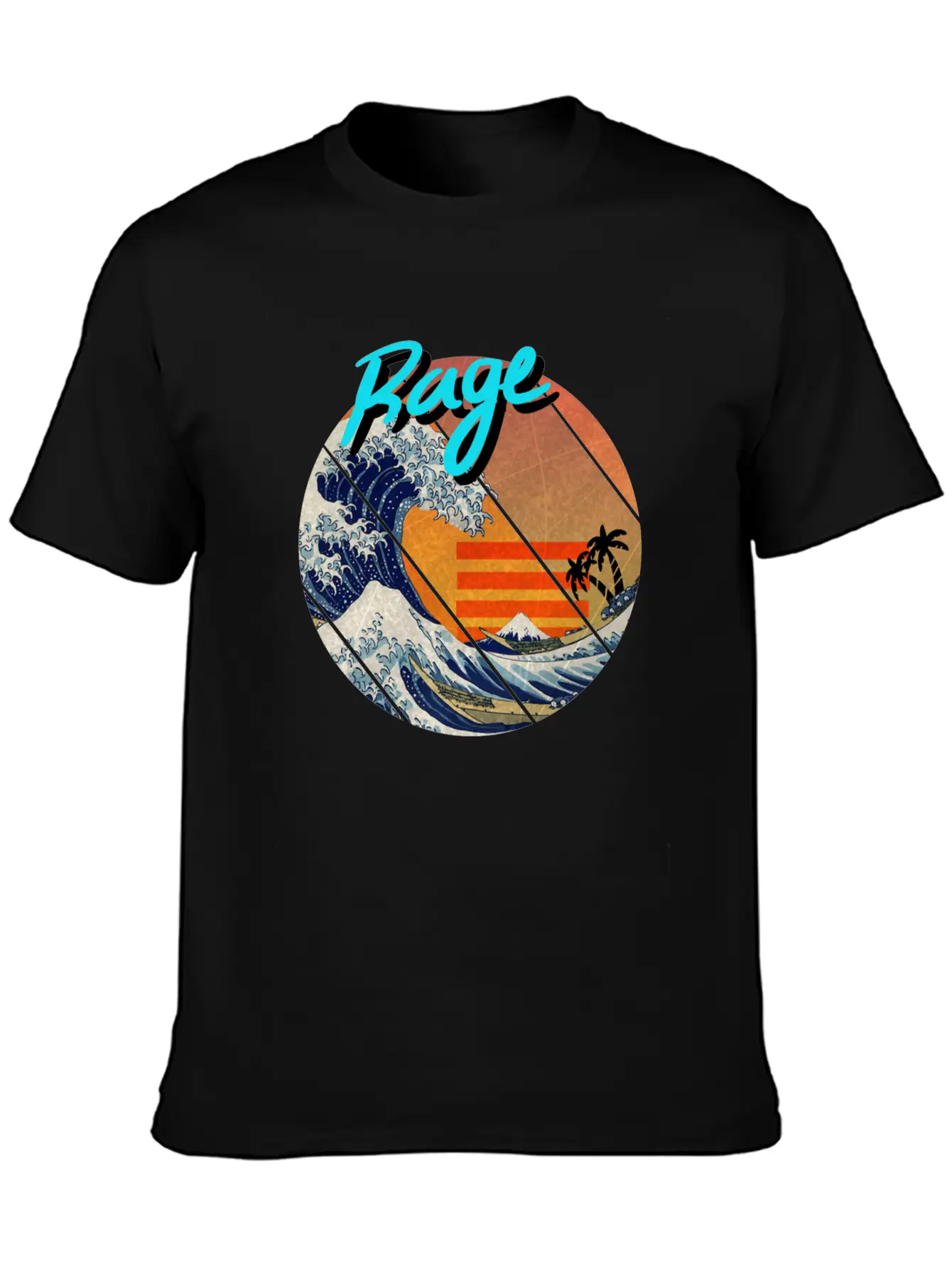 The Great Wave Retro Kanagawa - Rage Unisex Casual T-Shirt – Clean Design For Daily Comfort
