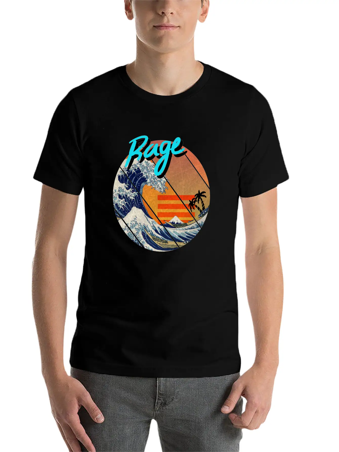 The Great Wave Retro Kanagawa - Rage Unisex Casual T-Shirt – Clean Design For Daily Comfort