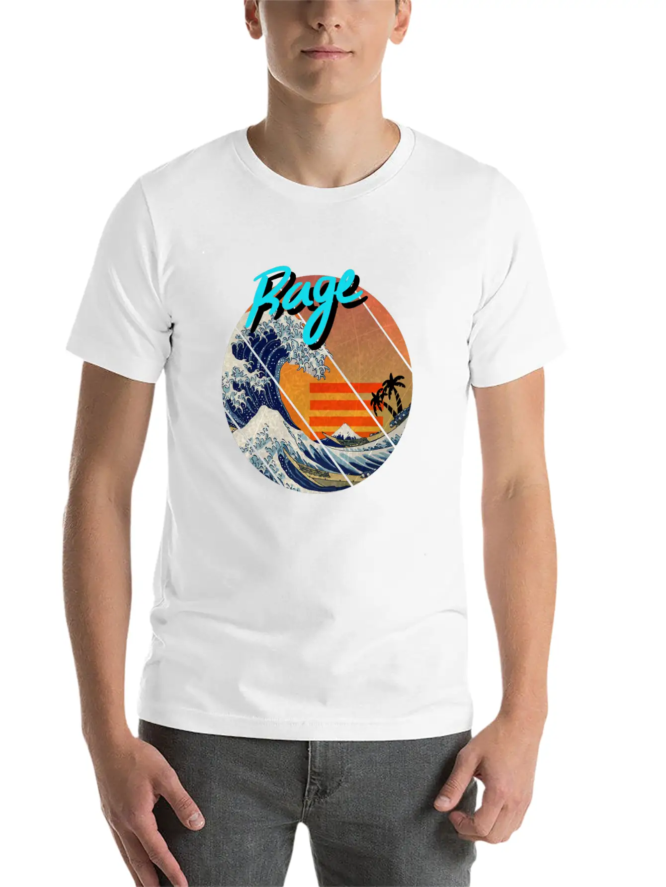 The Great Wave Retro Kanagawa - Rage Unisex Casual T-Shirt – Clean Design For Daily Comfort