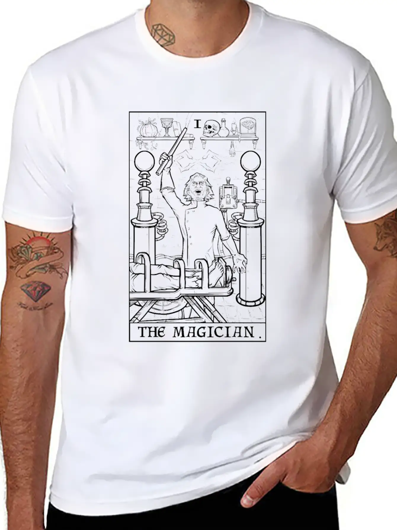 The Magician Terror Tarot Shadow Edition Unisex Casual T-Shirt – Clean Design For Daily Comfort