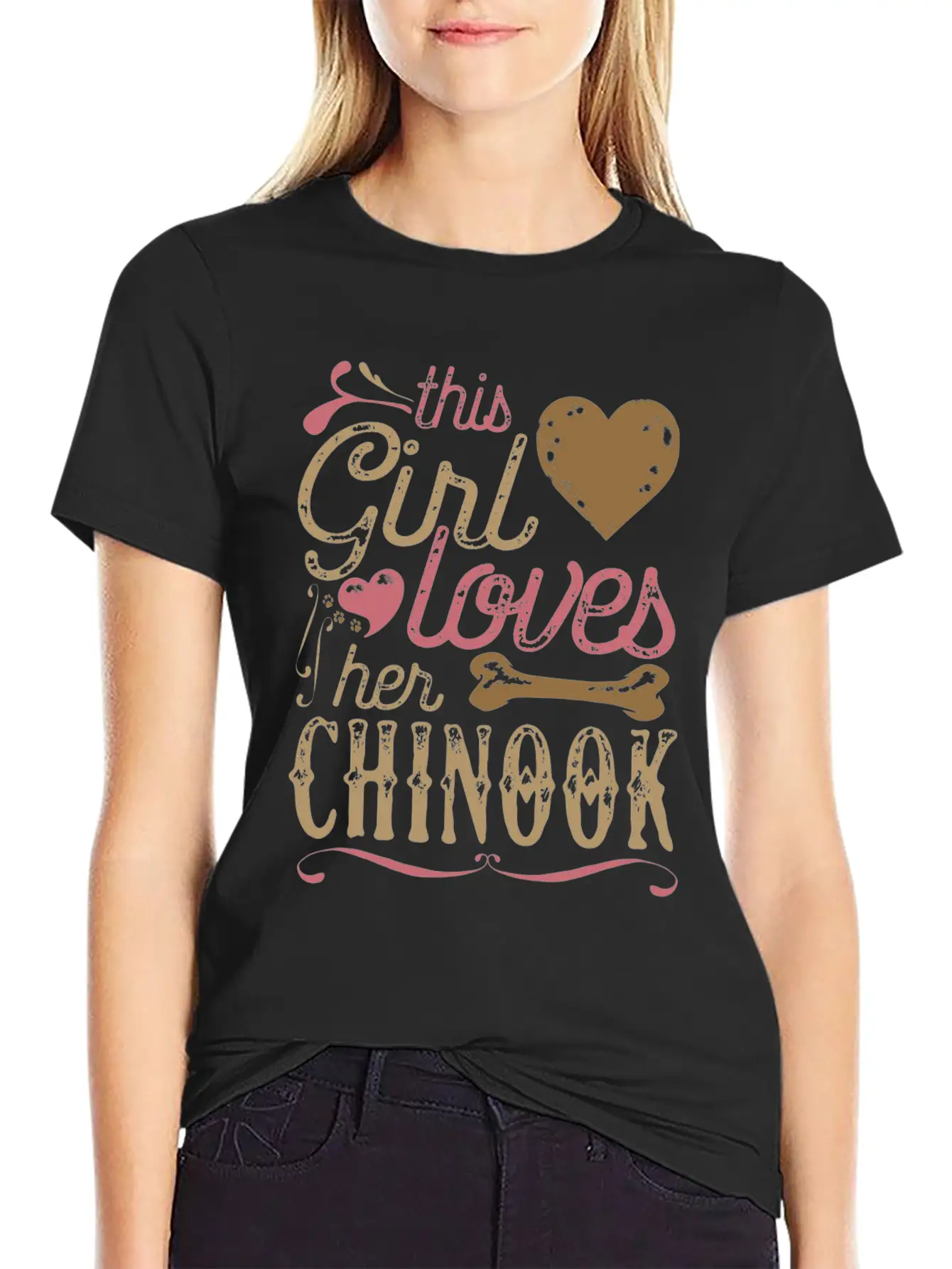 This Girl Loves Her Chinook Dog Dogs Unisex Casual T-Shirt – Clean Design For Daily Comfort
