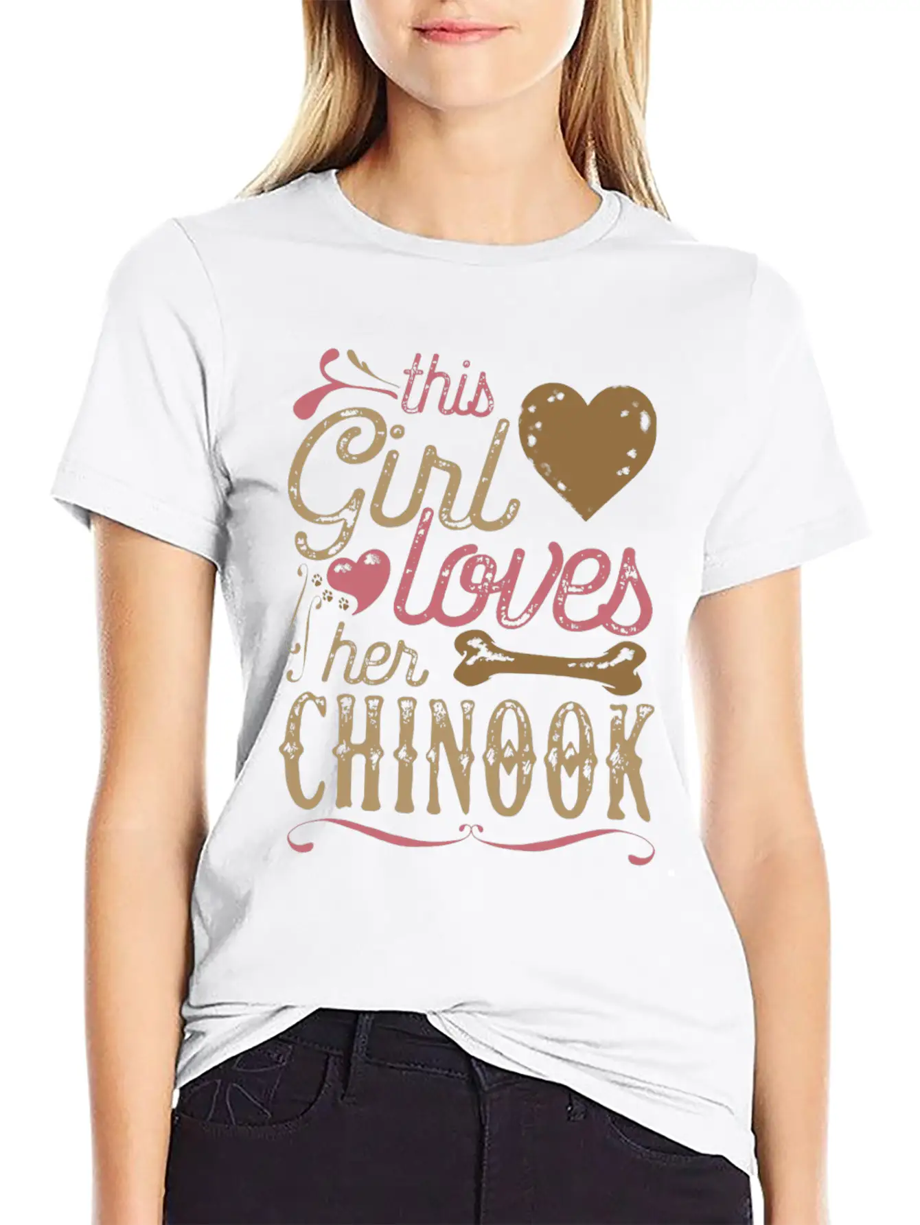 This Girl Loves Her Chinook Dog Dogs Unisex Casual T-Shirt – Clean Design For Daily Comfort