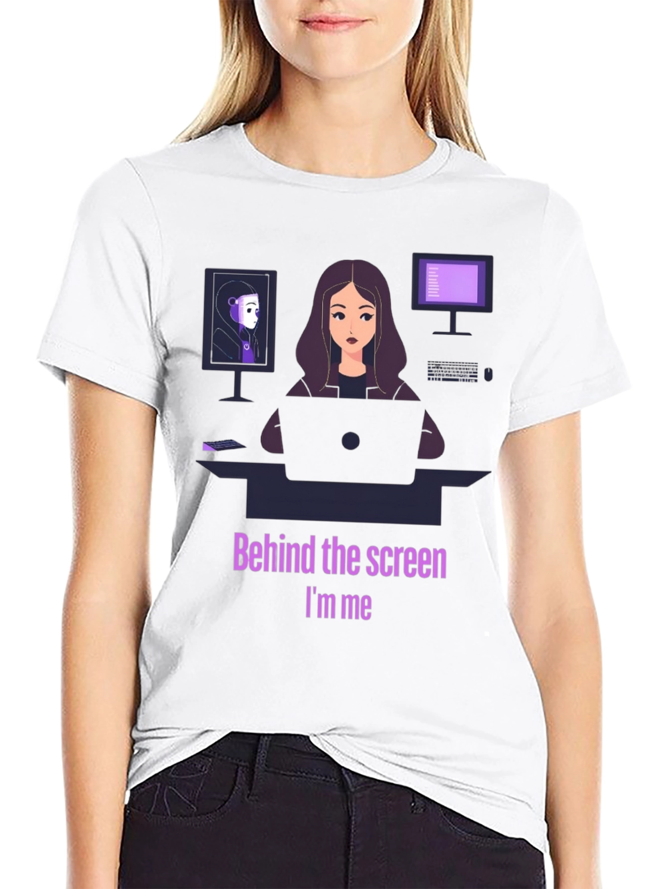 Behind the Screen T-Shirt - Coding Tech Programmer