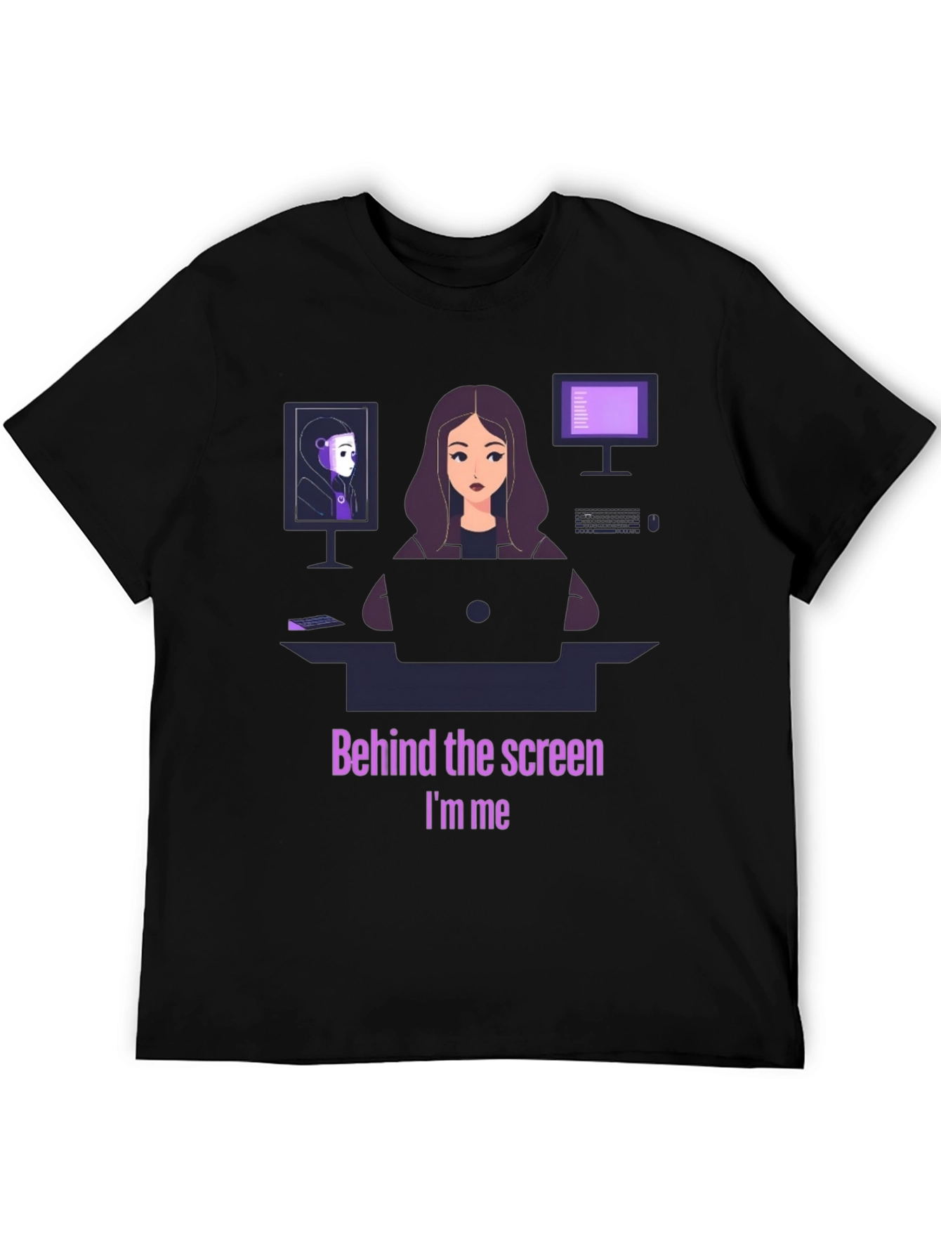 Behind the Screen T-Shirt - Coding Tech Programmer