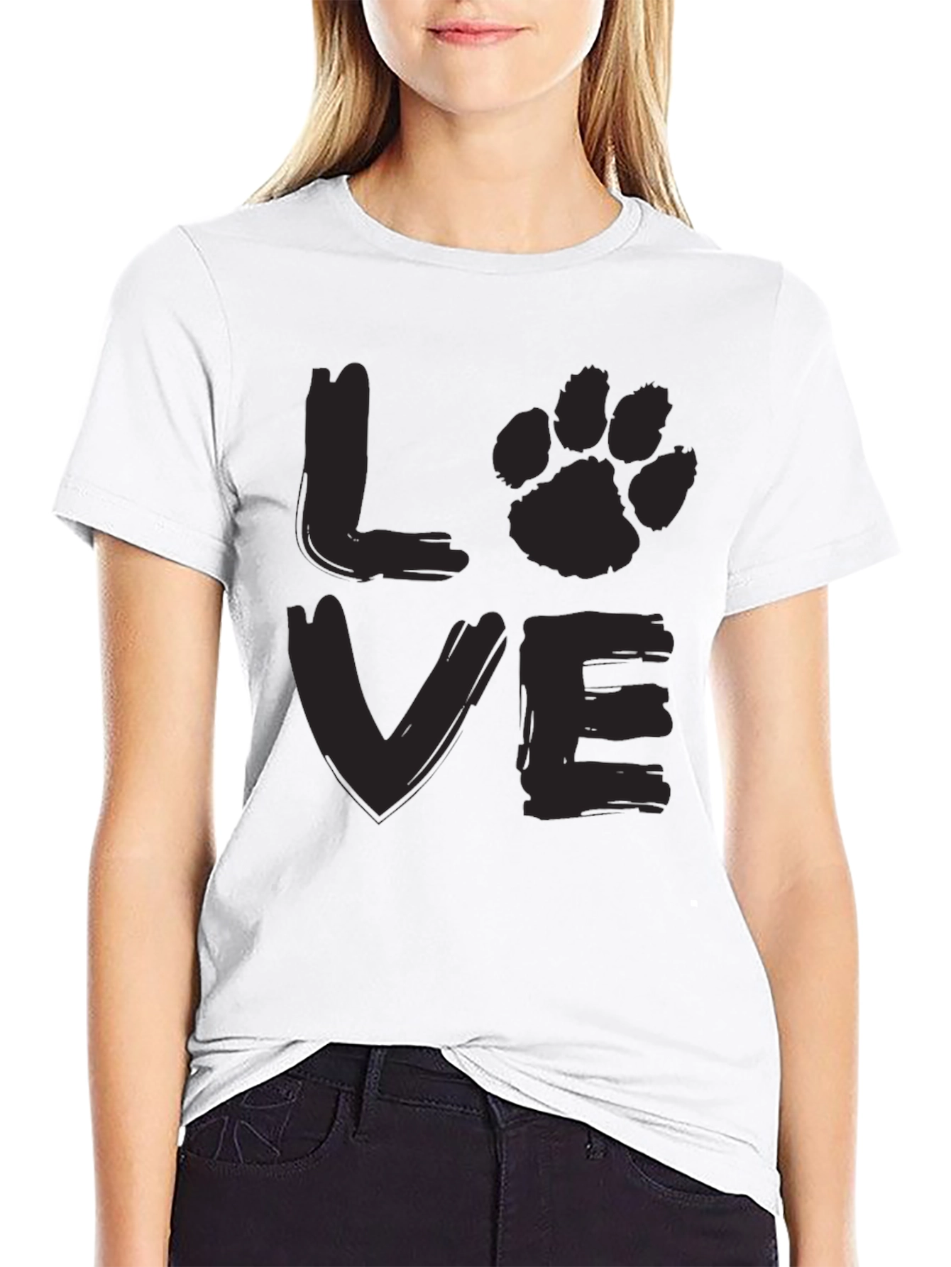 Love Paw Print Graphic T-Shirt