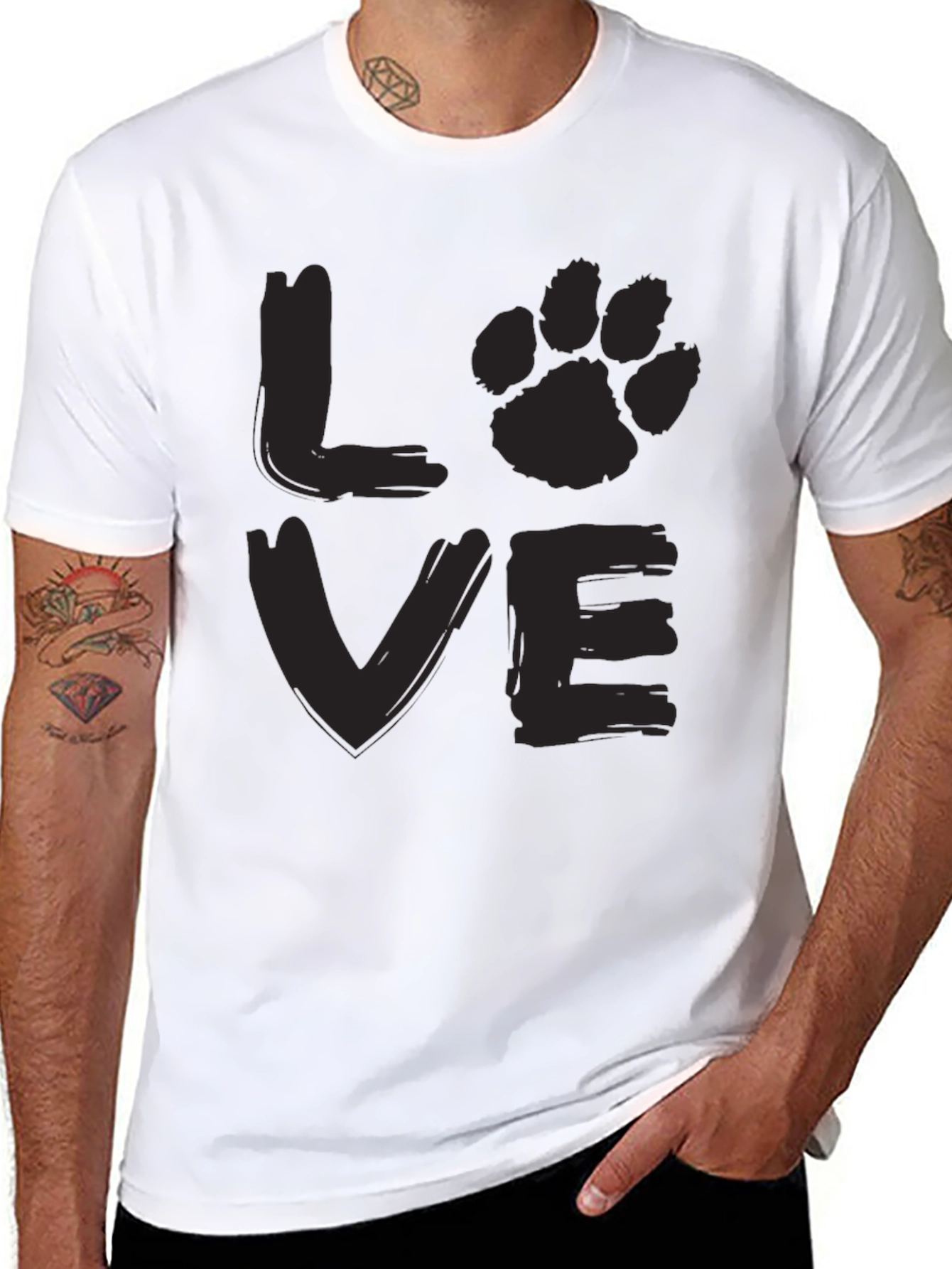 Love Paw Print Graphic T-Shirt