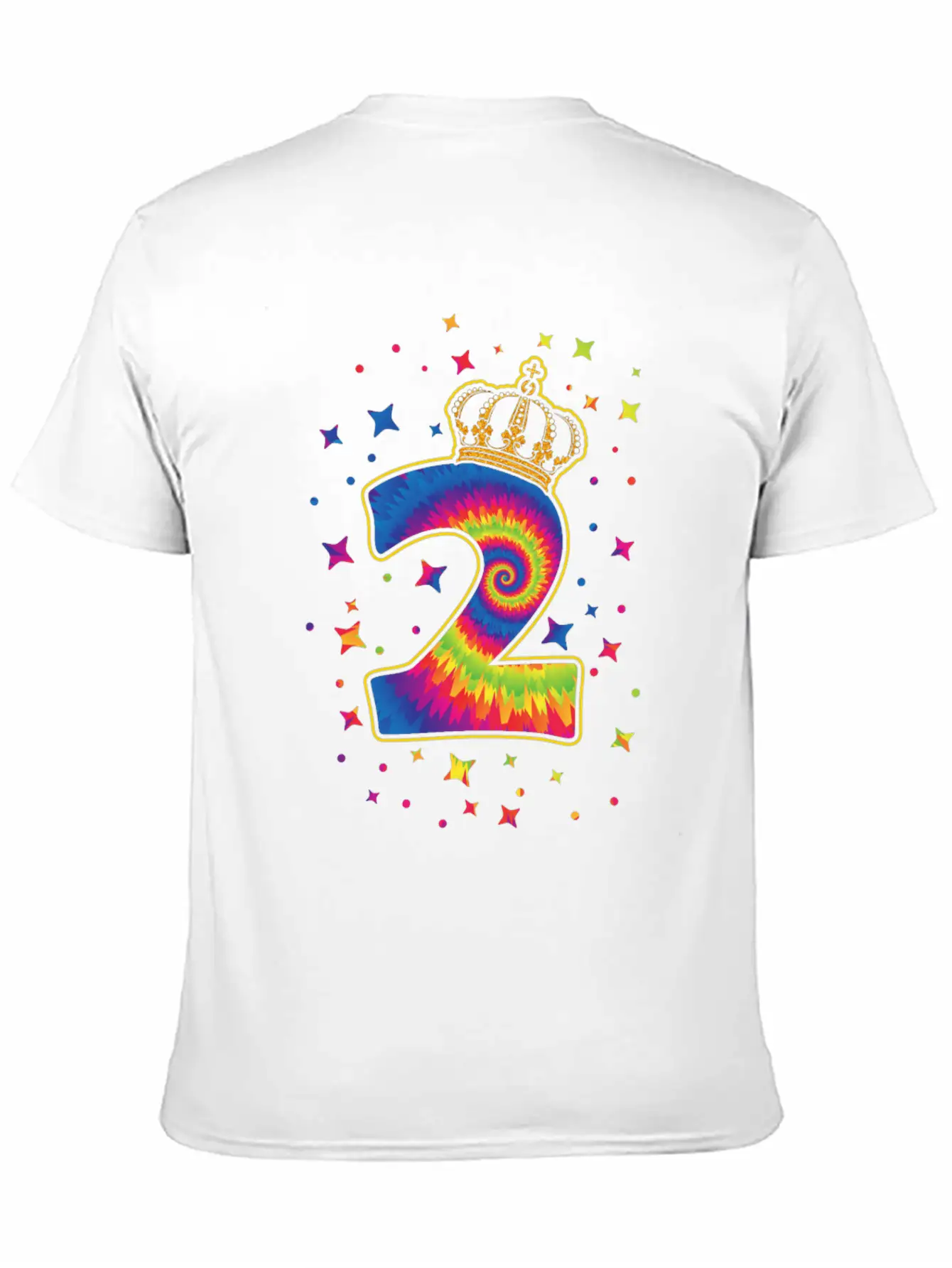 Tie-dye 2nd Birthday Party 2 Years Old Celebrant Unisex Casual T-Shirt – Clean Design For Daily Comfort