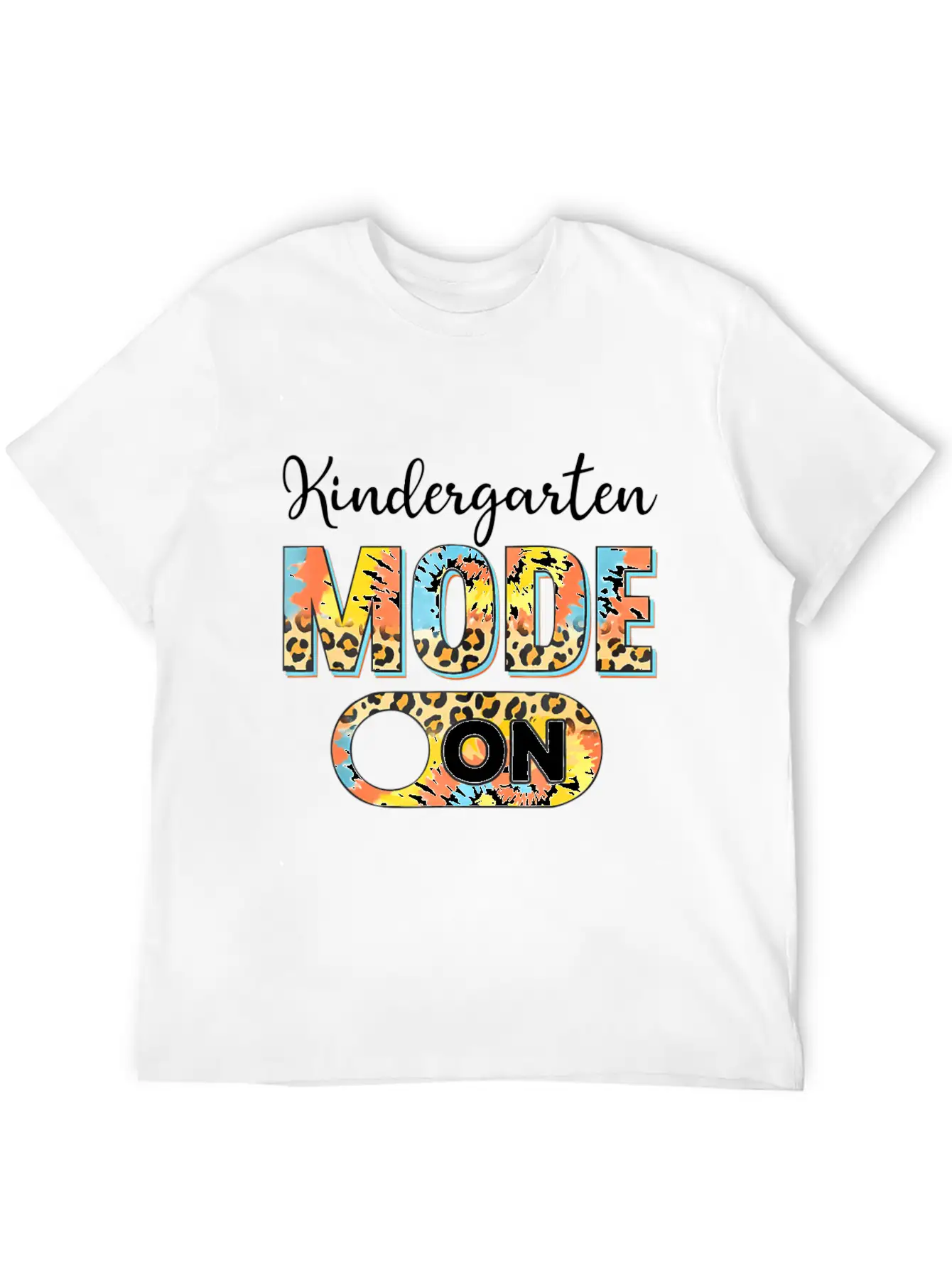 Tie Dye Back To School Kindergarten Mode On Leopar Unisex Casual T-Shirt – Clean Design For Daily Comfort