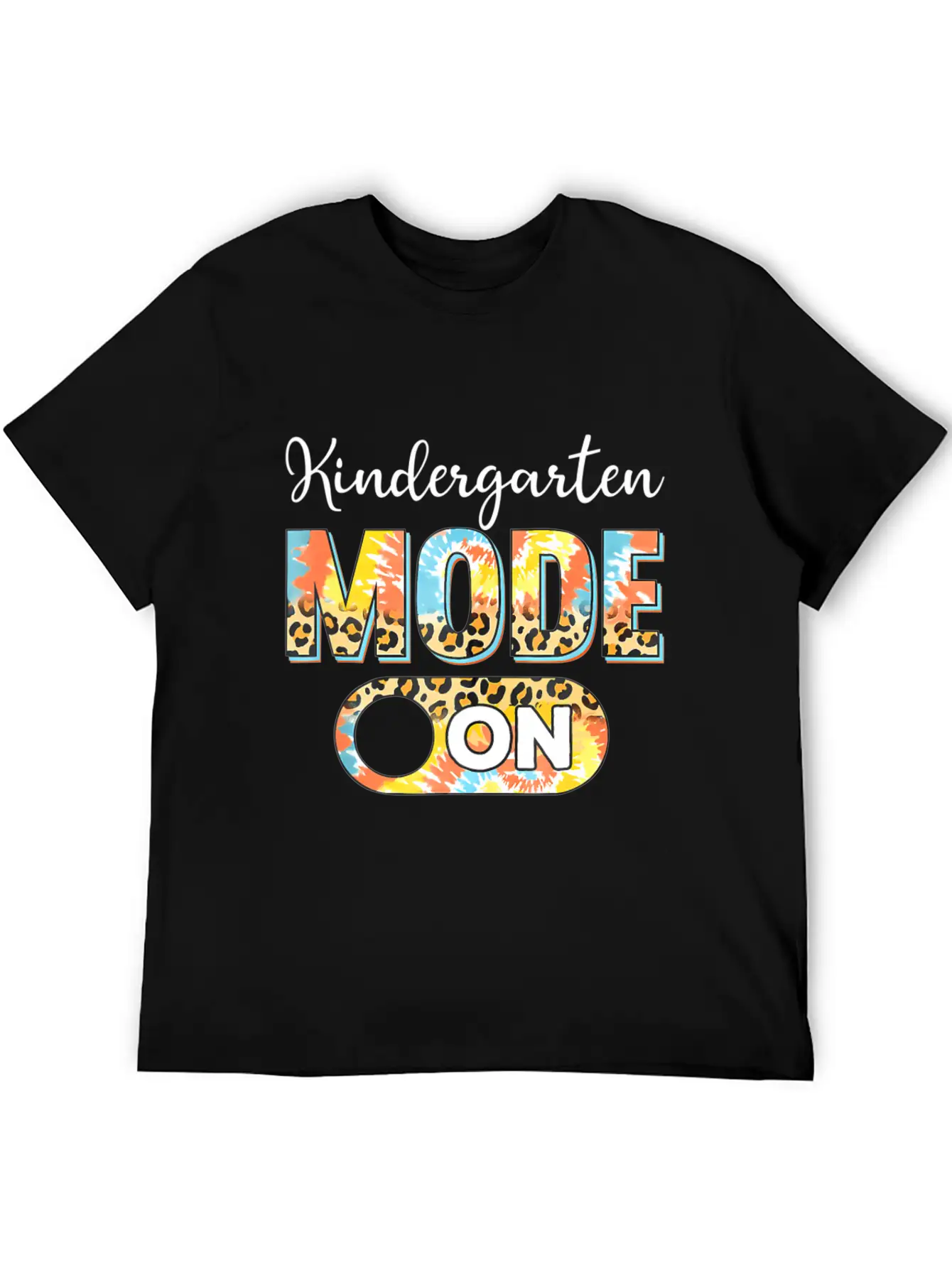 Tie Dye Back To School Kindergarten Mode On Leopar Unisex Casual T-Shirt – Clean Design For Daily Comfort