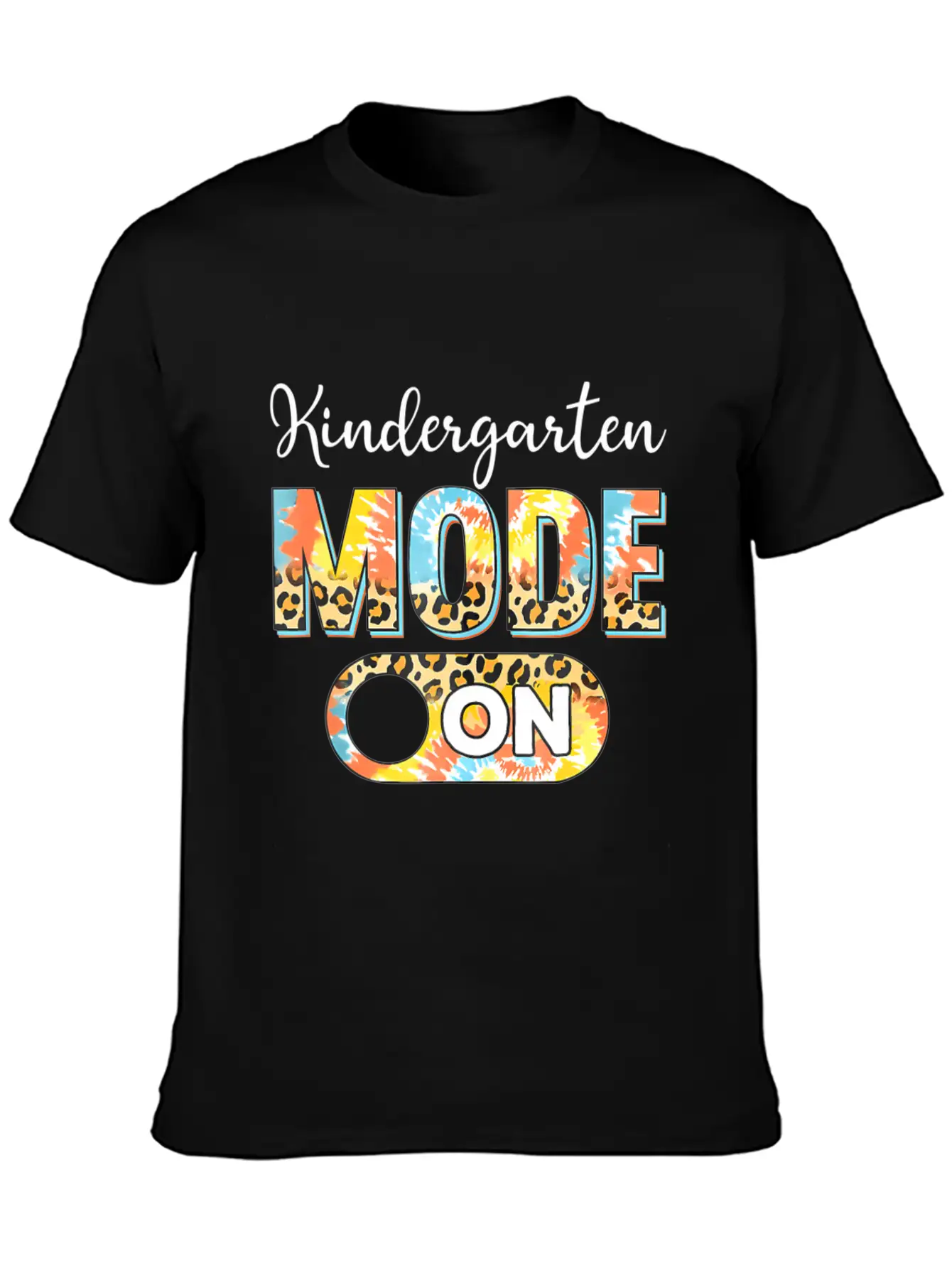 Tie Dye Back To School Kindergarten Mode On Leopar Unisex Casual T-Shirt – Clean Design For Daily Comfort