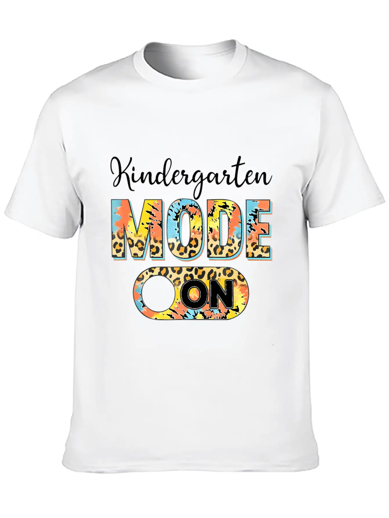 Tie Dye Back To School Kindergarten Mode On Leopar Unisex Casual T-Shirt – Clean Design For Daily Comfort
