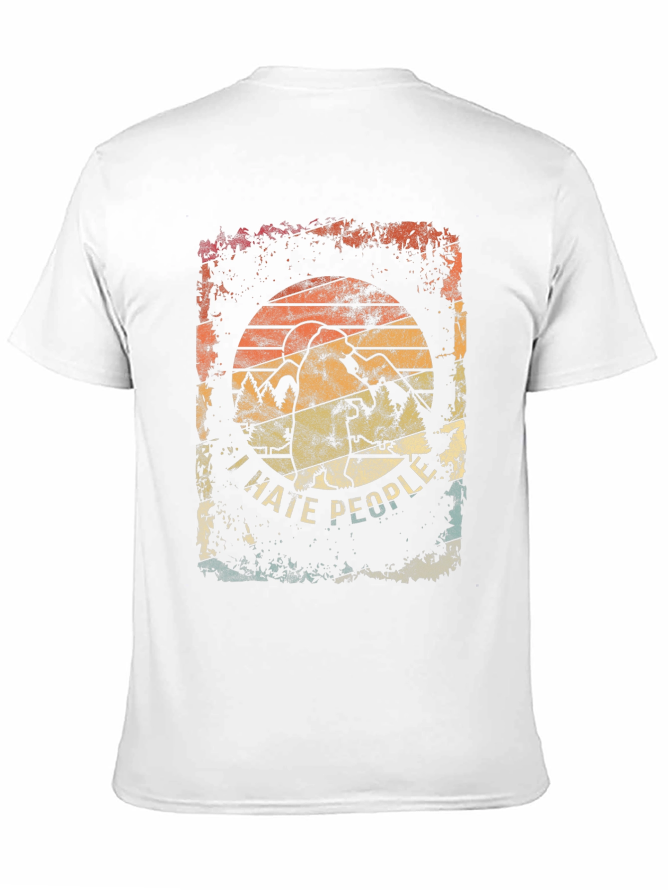 I Hate People Graphic Tee - Distressed Retro Design