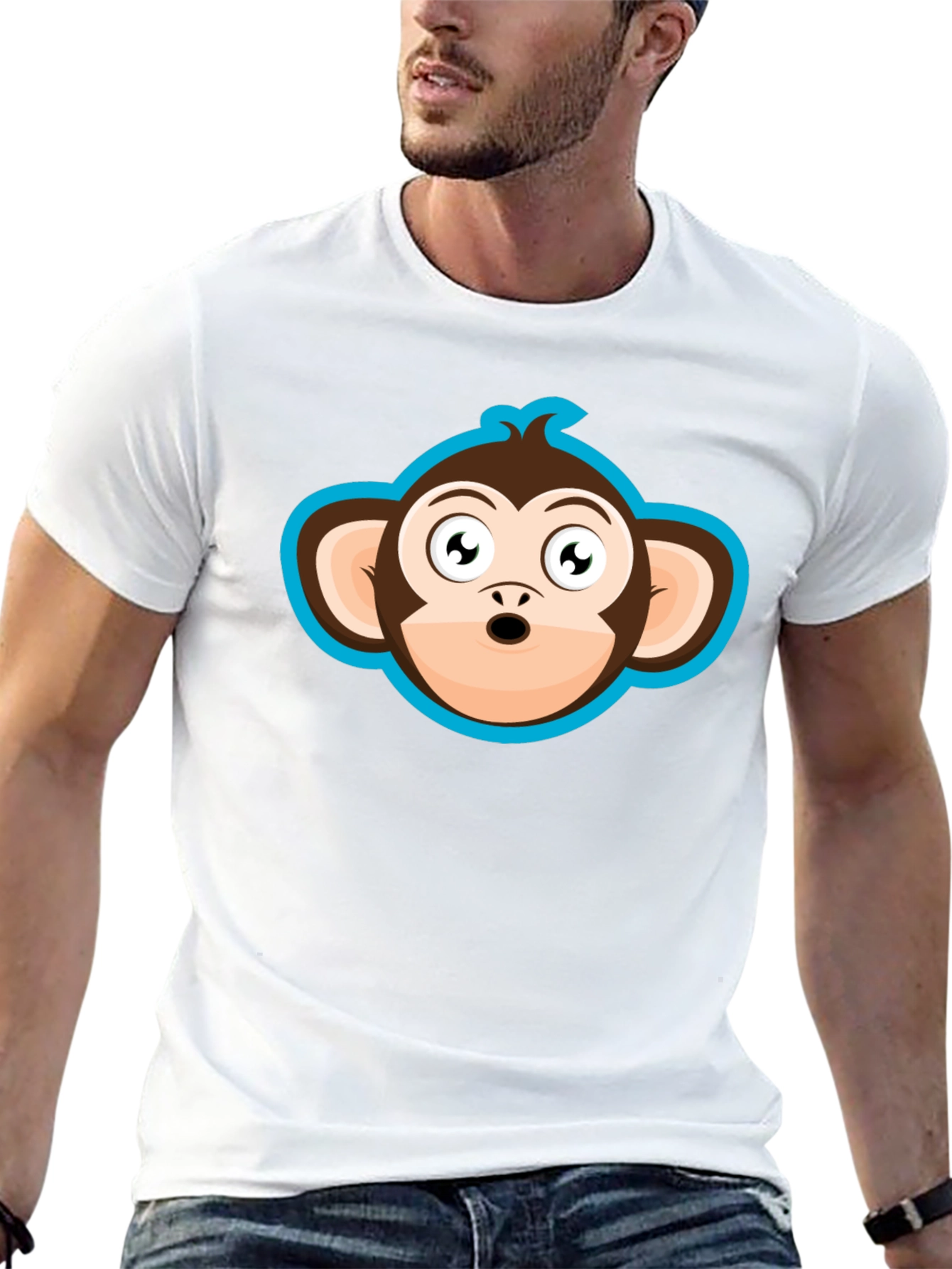 Monkey Graphic Black T-Shirt - Fun Cartoon Tee