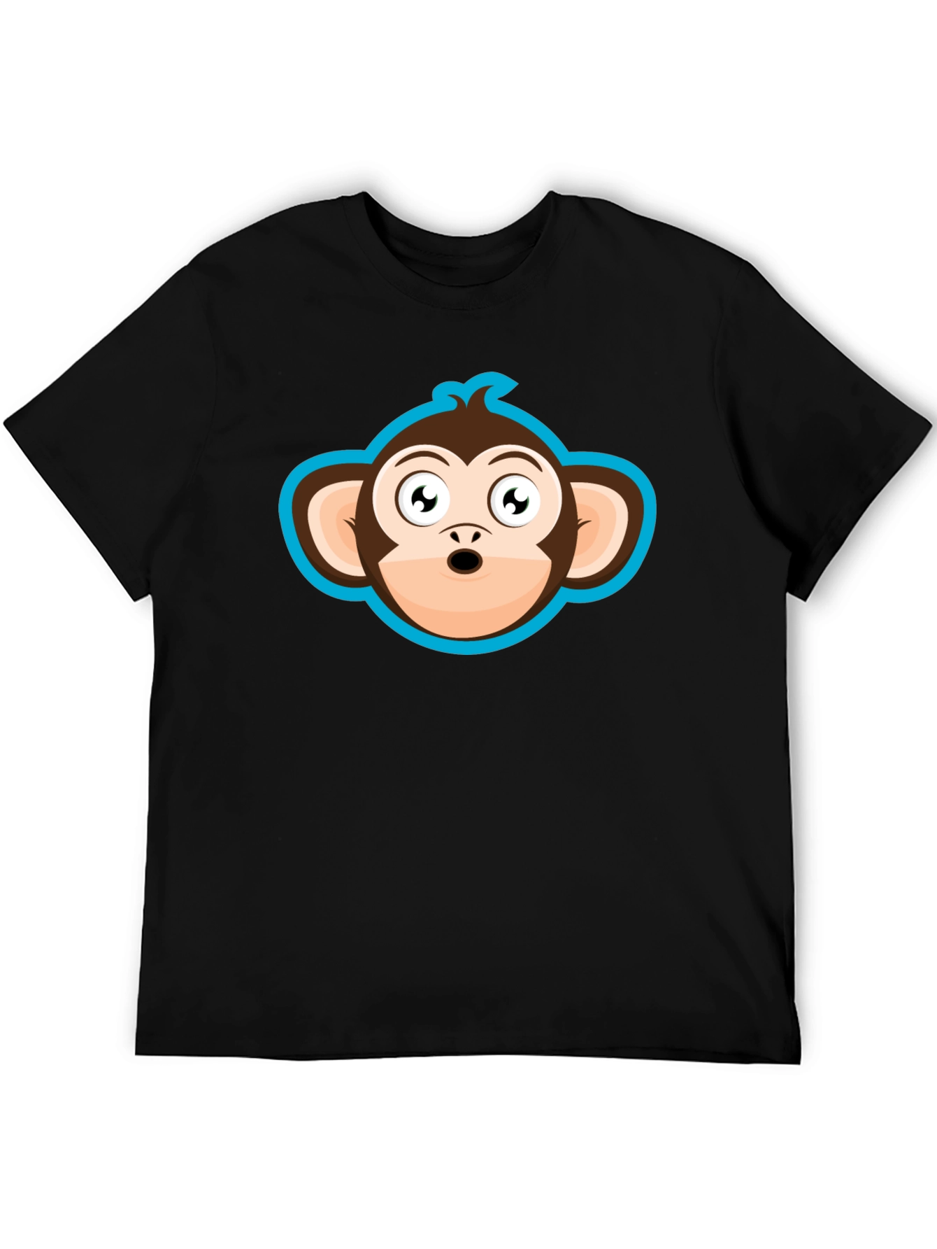Monkey Graphic Black T-Shirt - Fun Cartoon Tee