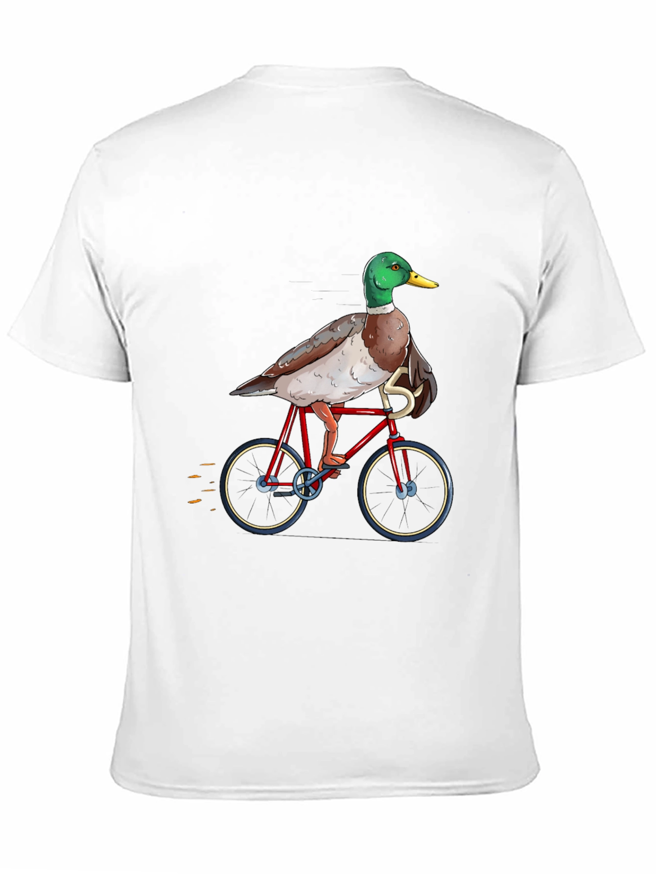 Duck Riding a Bicycle T-Shirt - Unique Graphic Tee