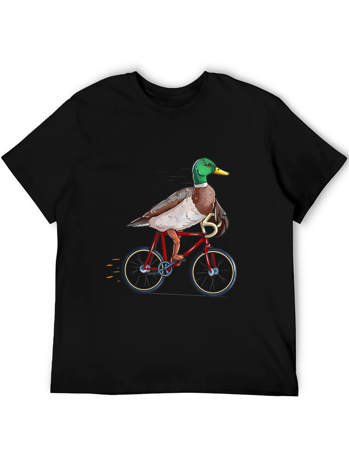 Duck Riding a Bicycle T-Shirt - Unique Graphic Tee