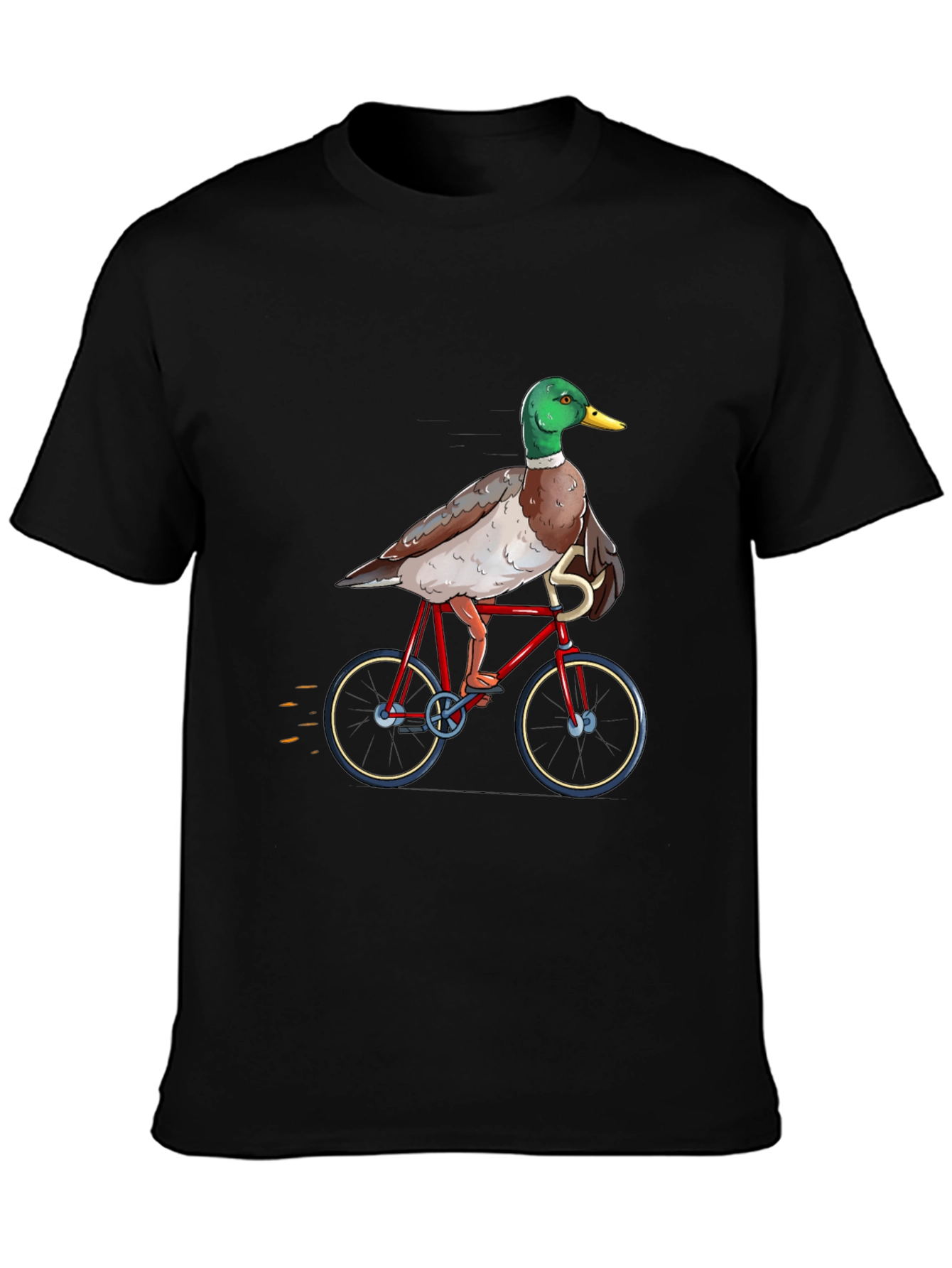 Duck Riding a Bicycle T-Shirt - Unique Graphic Tee
