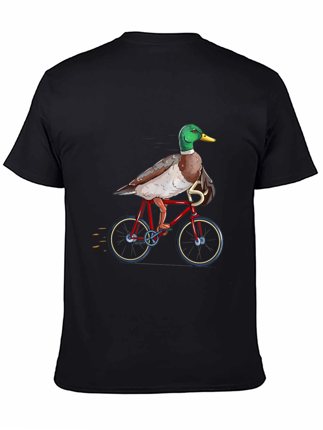 Duck Riding a Bicycle T-Shirt - Unique Graphic Tee