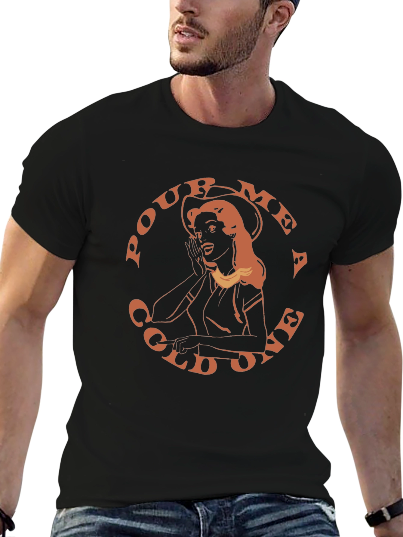 Retro Pour Me a Cold One Graphic T-Shirt