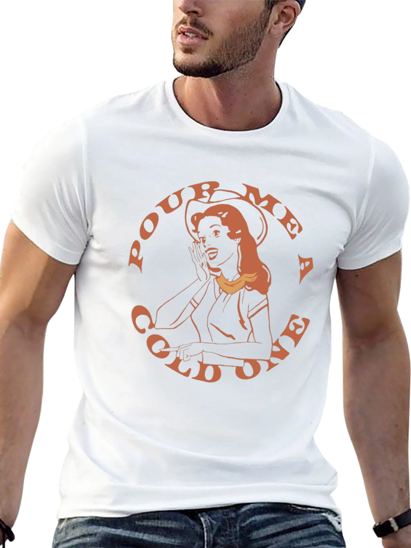 Retro Pour Me a Cold One Graphic T-Shirt