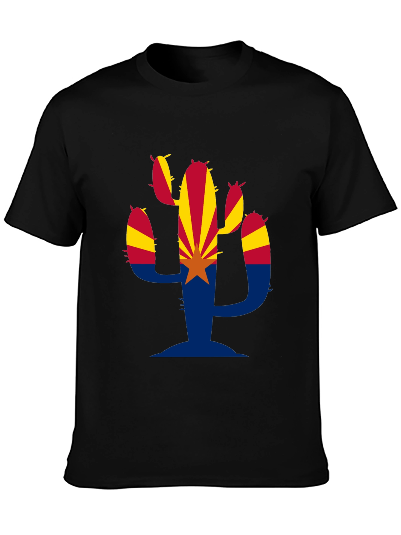 Arizona Flag Cactus Graphic T-Shirt