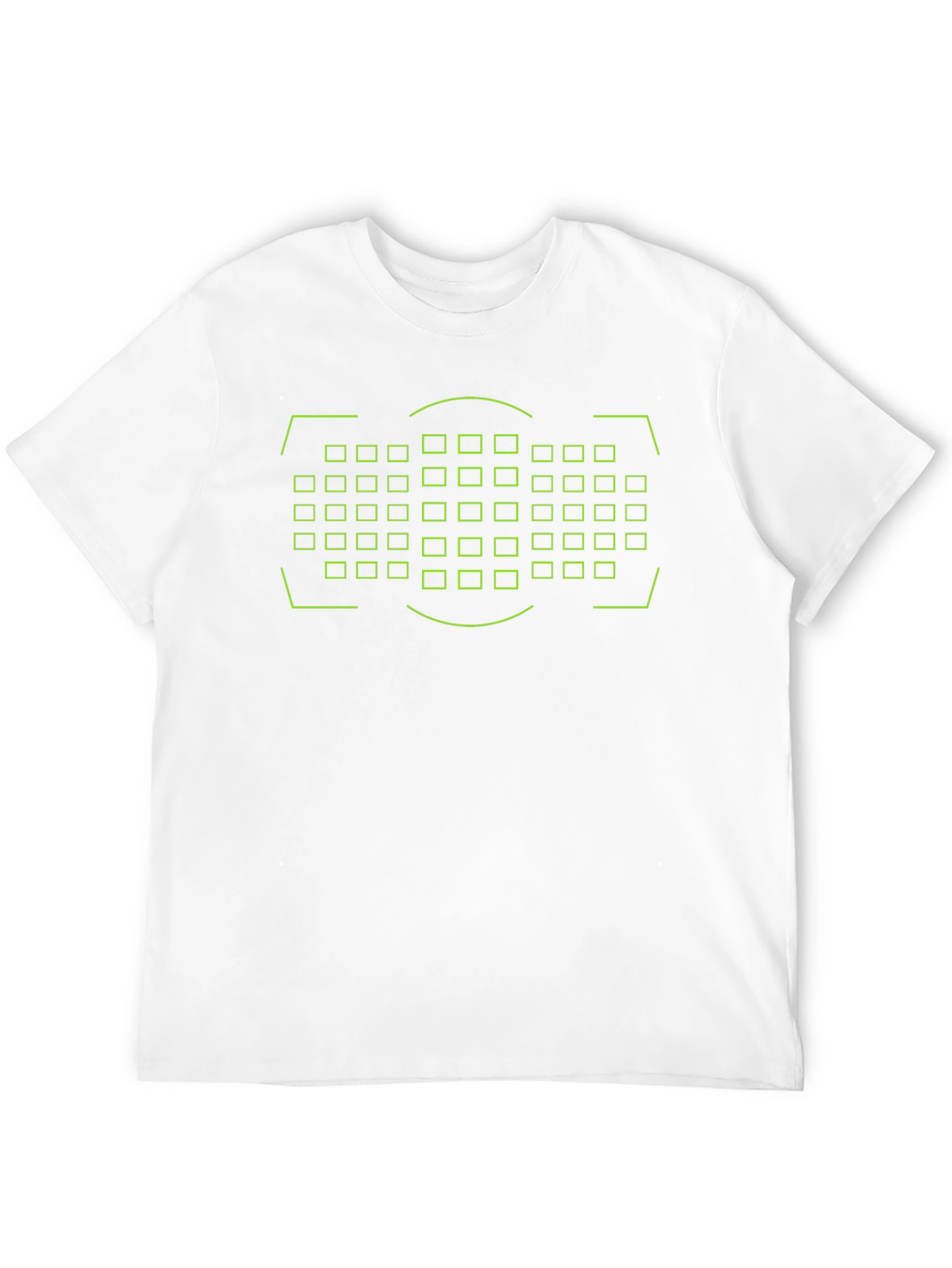 Grid Matrix Black Tee - Modern Geometric Design