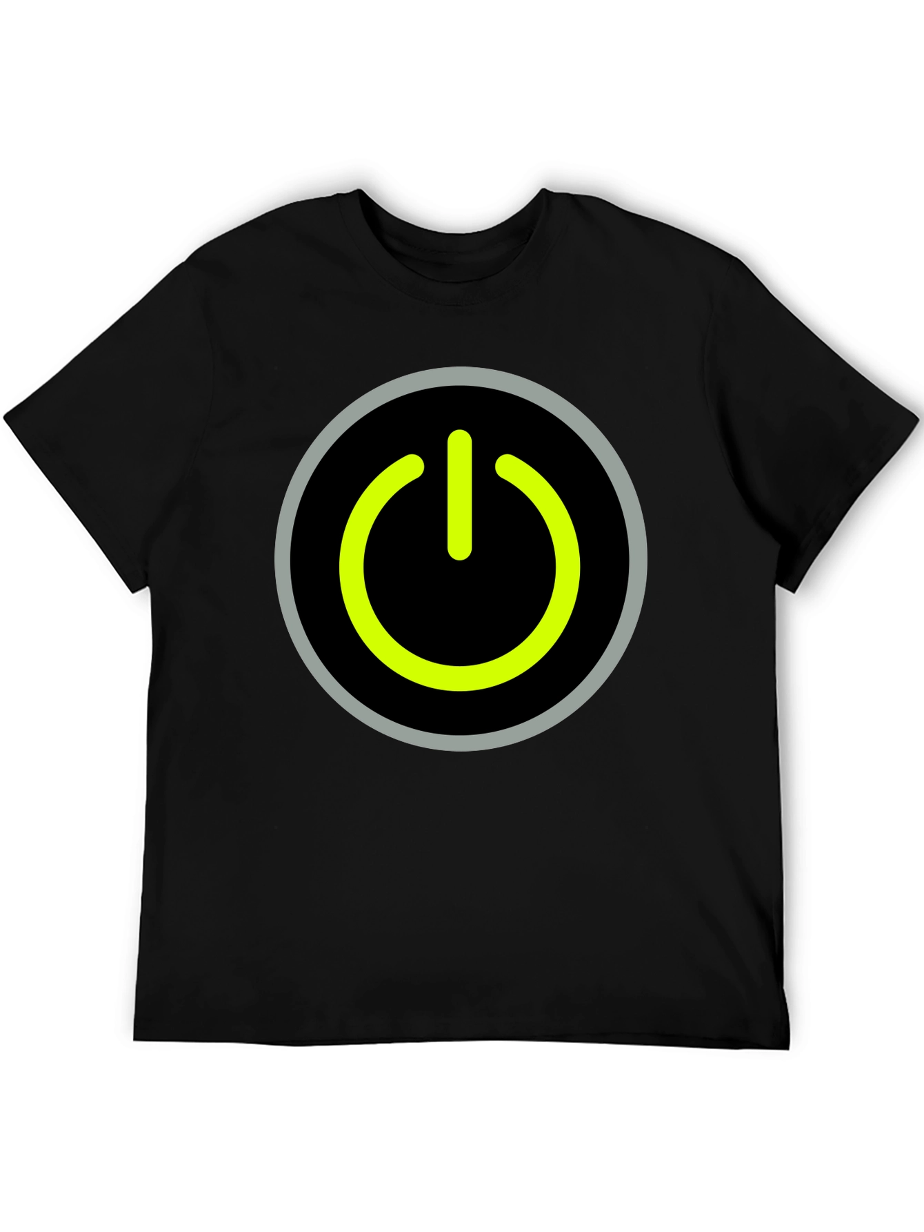 Power Button Graphic Tee - Black Cotton T-Shirt