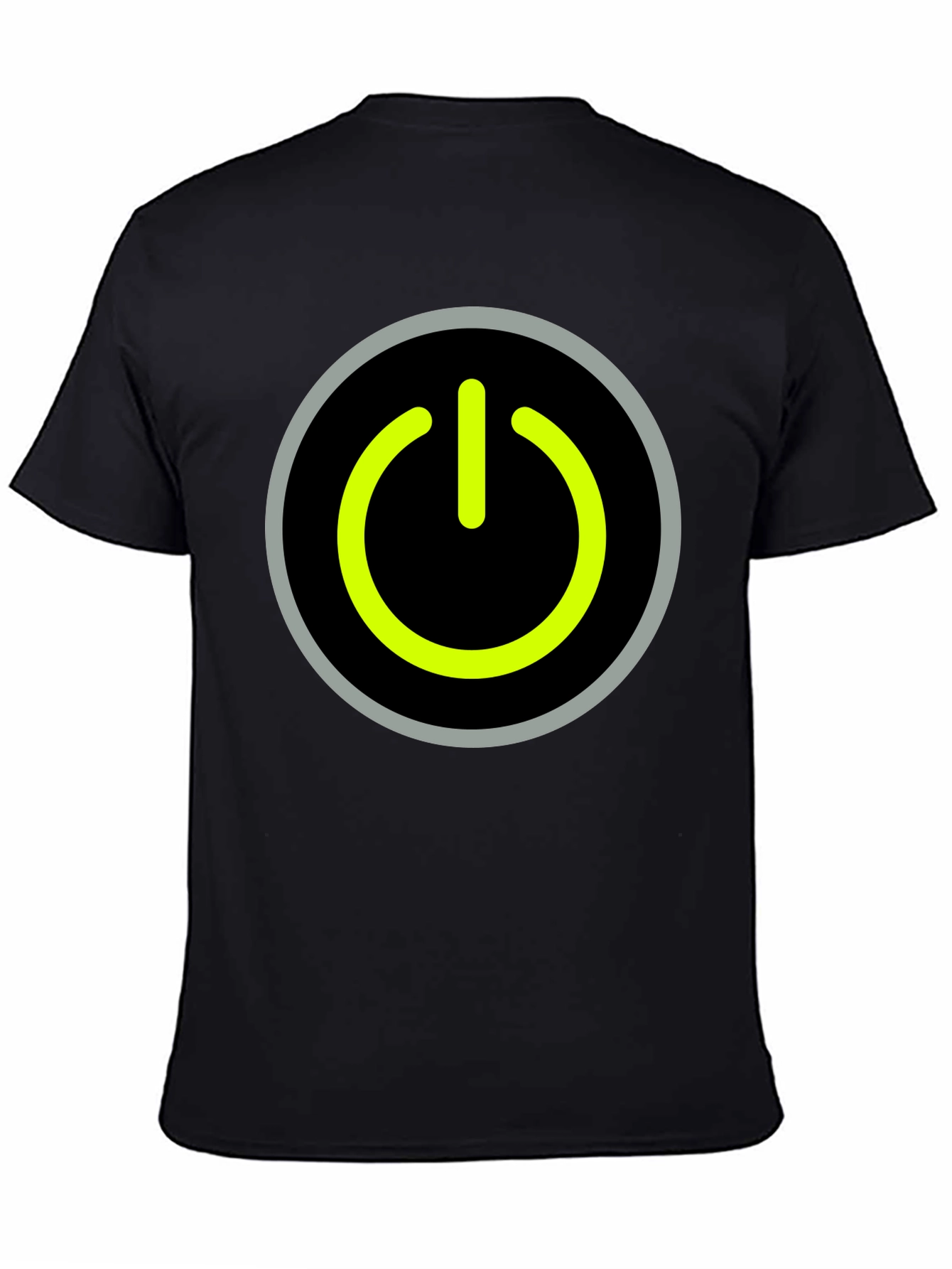 Power Button Graphic Tee - Black Cotton T-Shirt