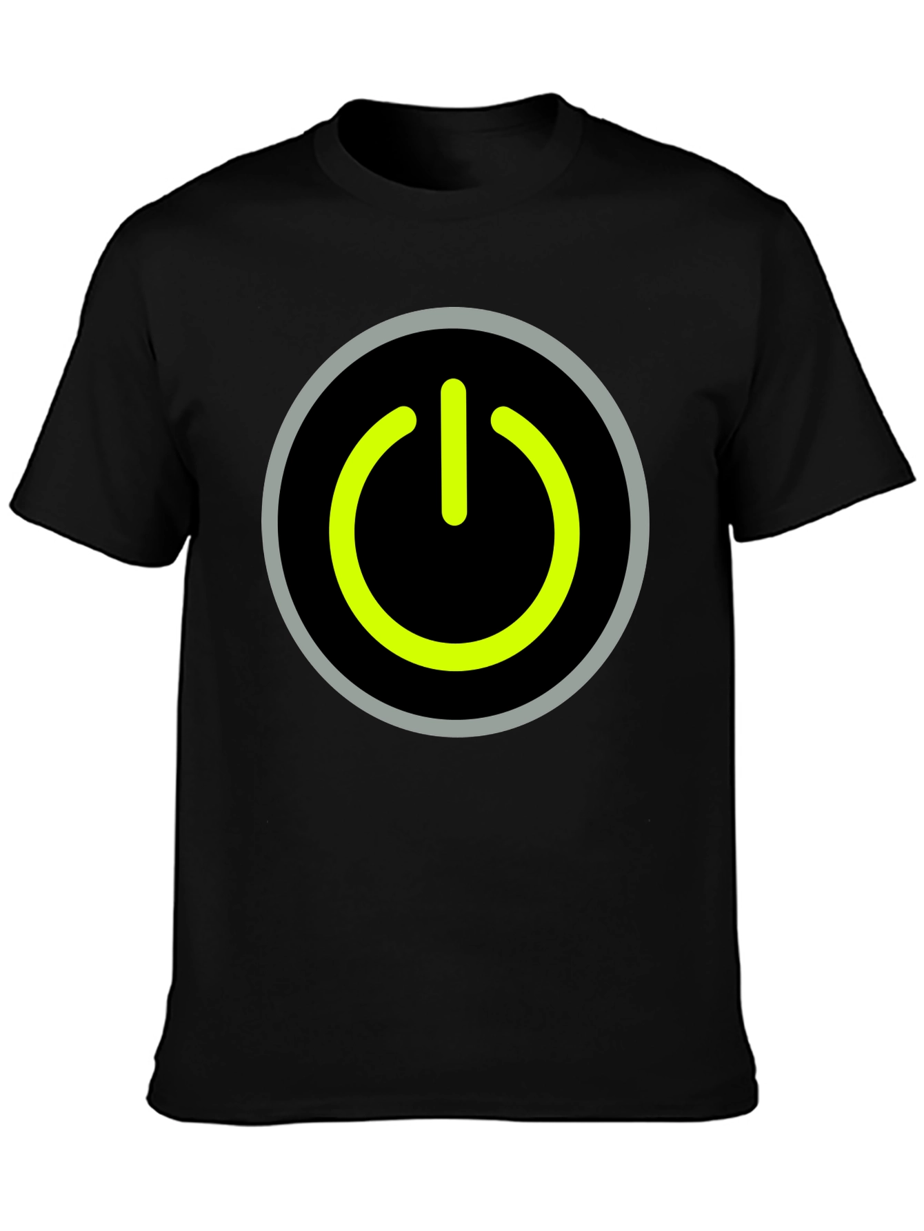 Power Button Graphic Tee - Black Cotton T-Shirt