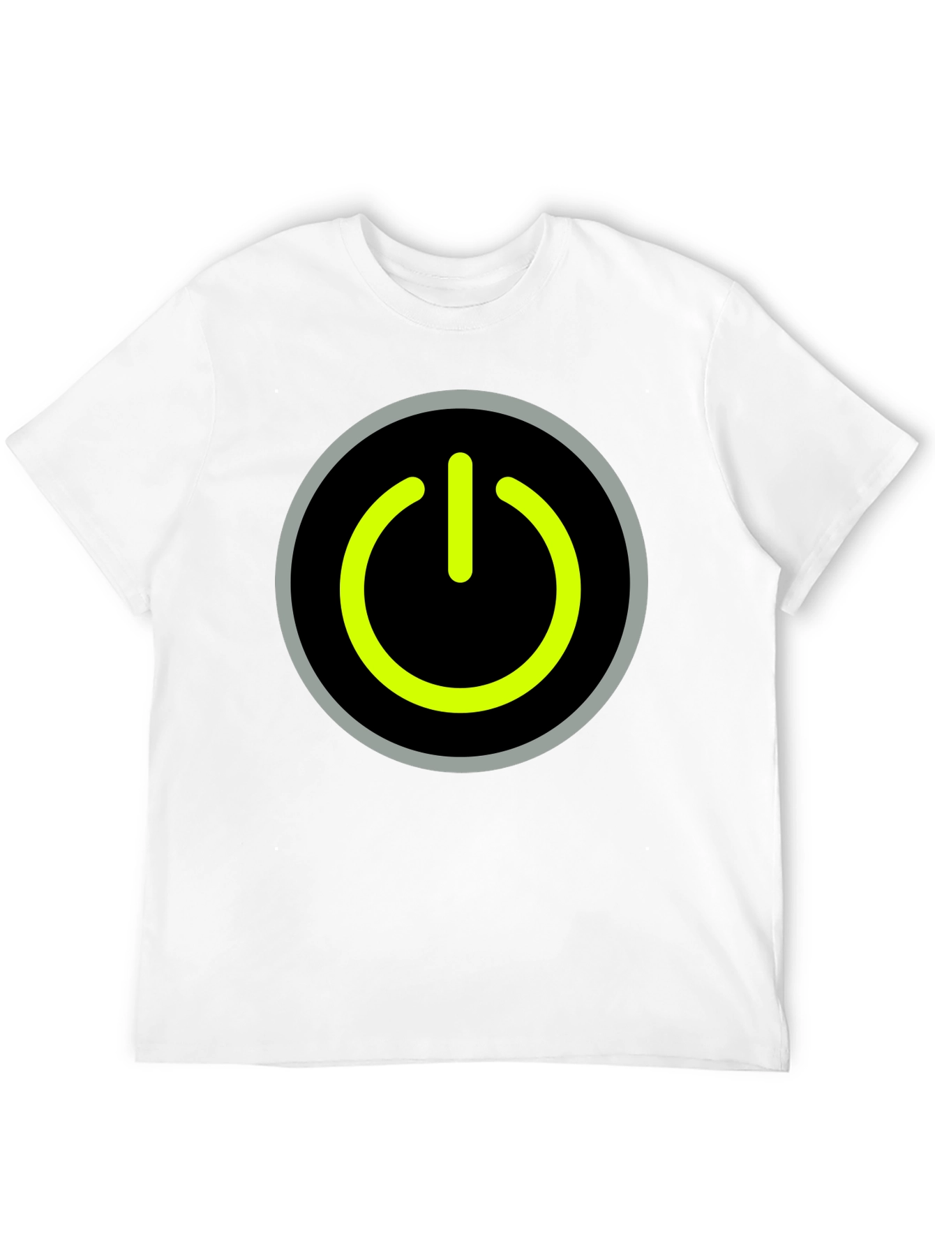 Power Button Graphic Tee - Black Cotton T-Shirt