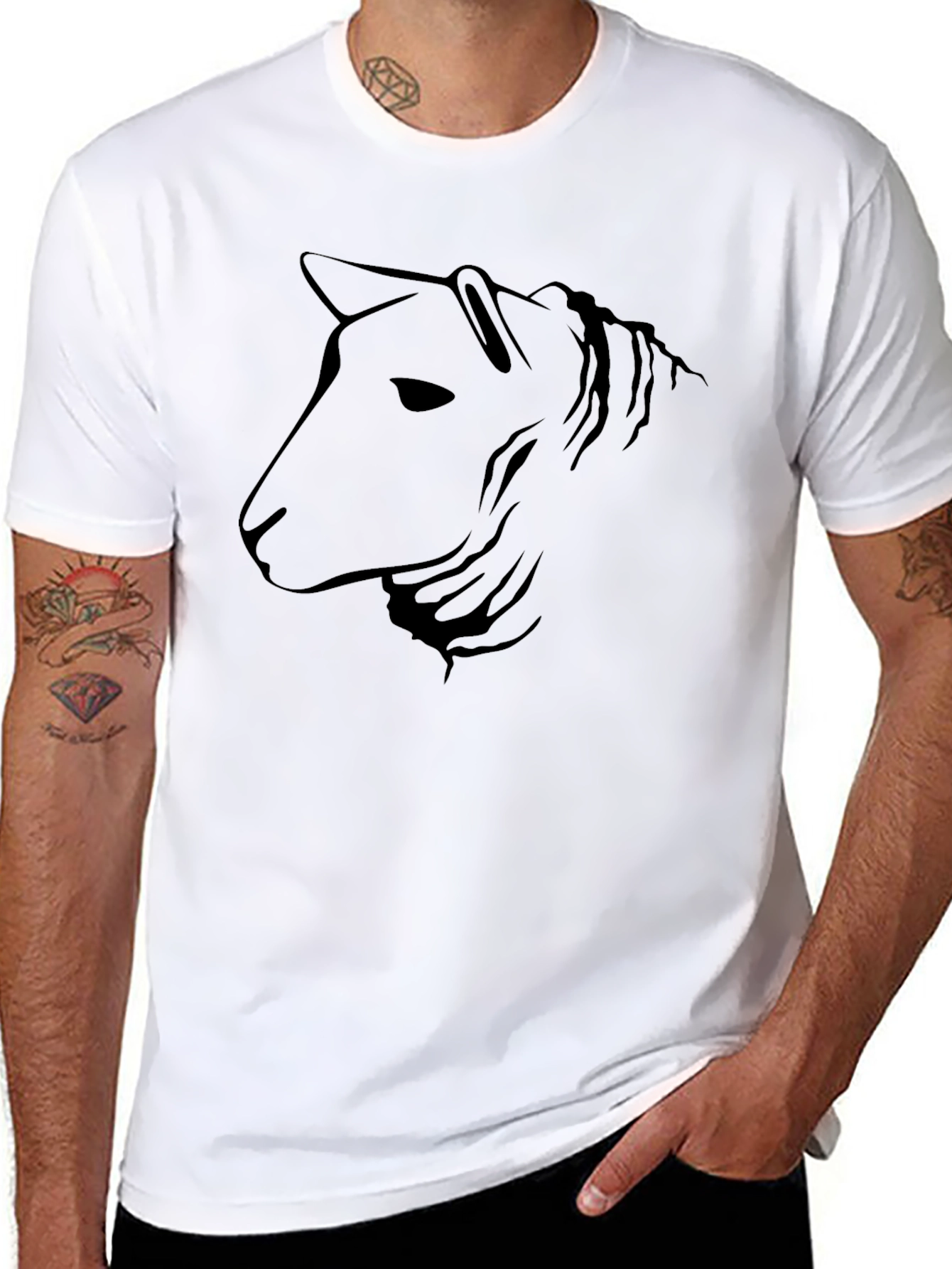 Stylized Horse Graphic Tee - Black