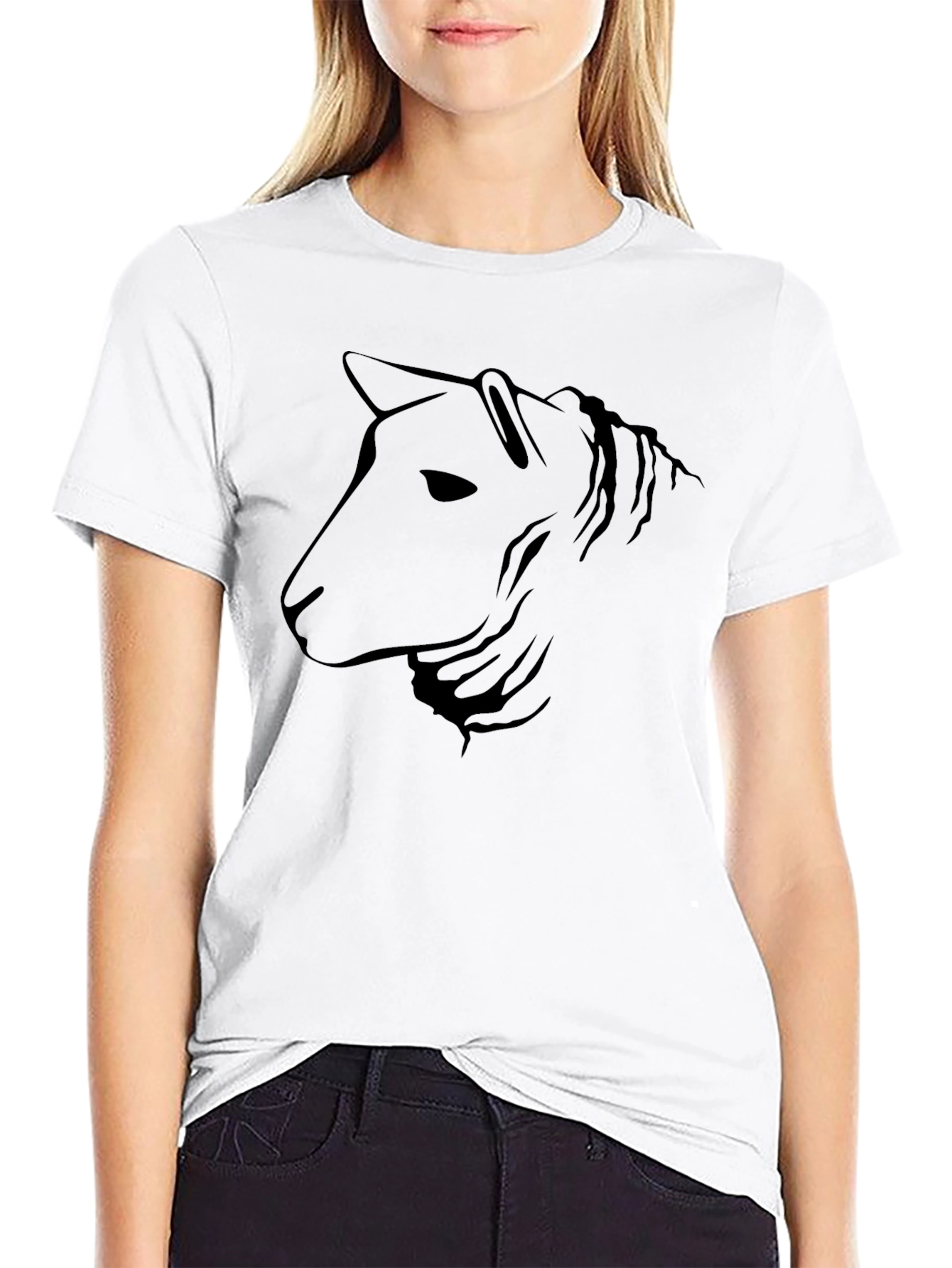 Stylized Horse Graphic Tee - Black