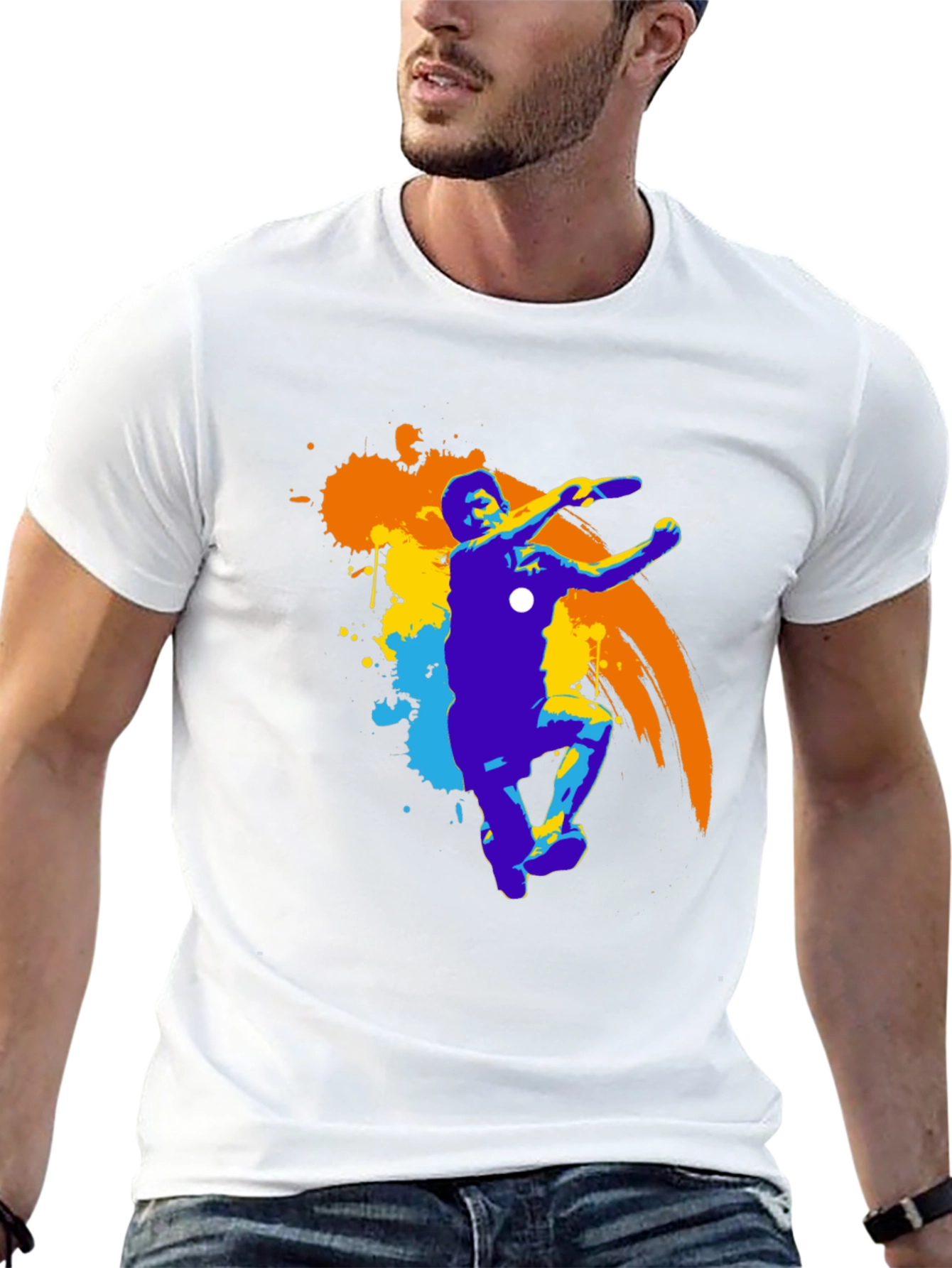 Frisbee Player Graphic Tee - Black