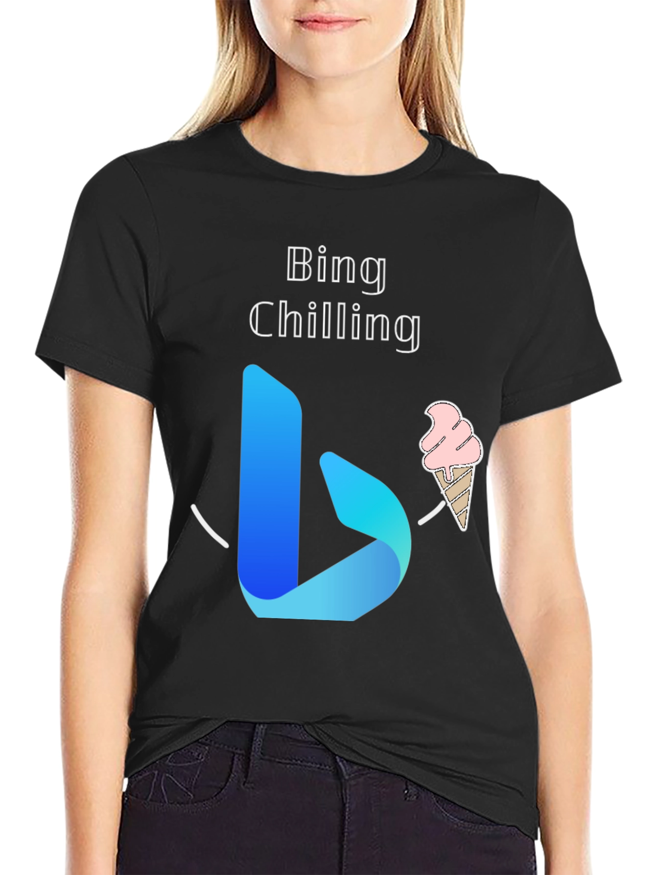 Bing Chilling Black T-Shirt