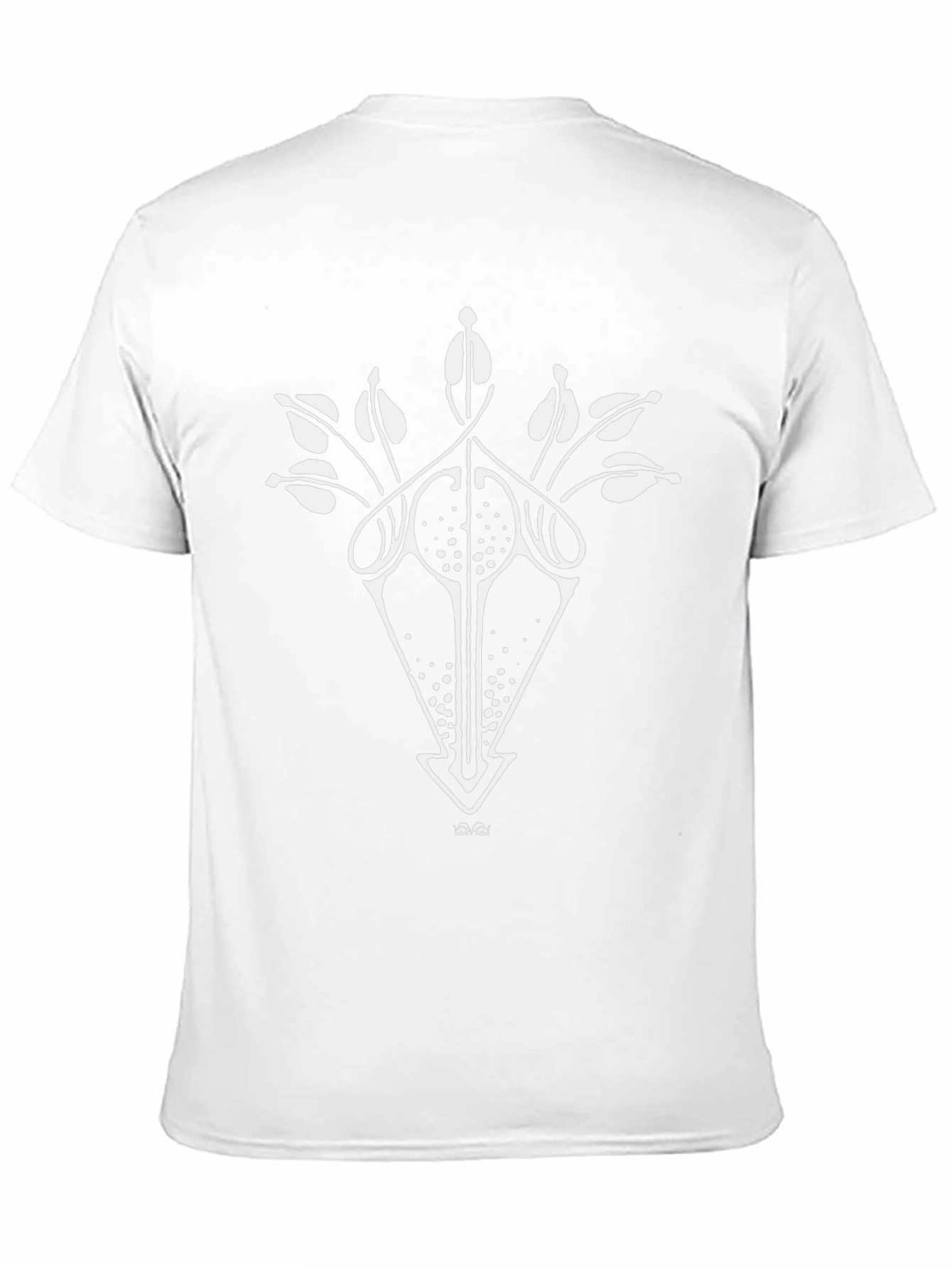 Art Nouveau Floral Arrow Black T-Shirt