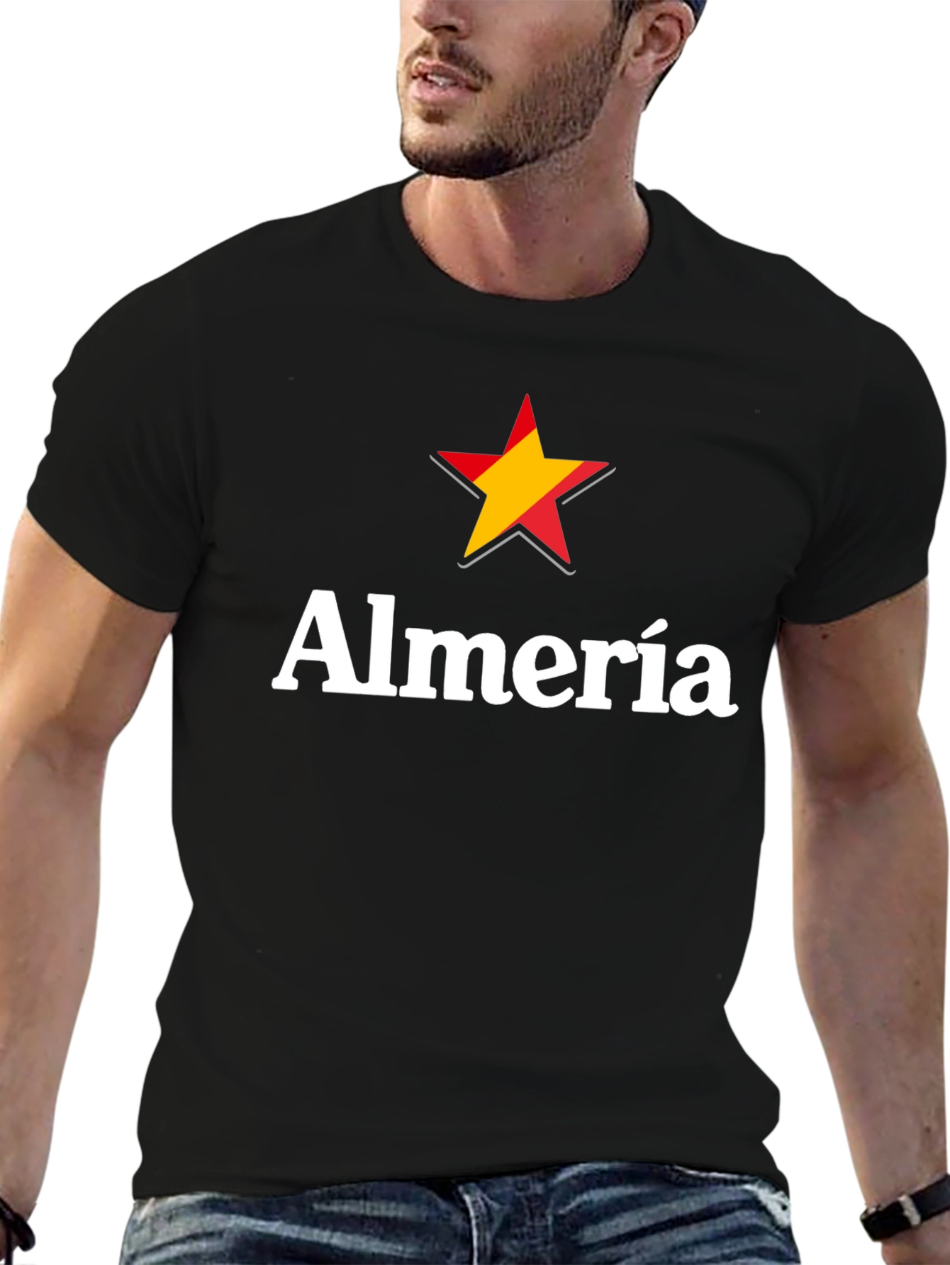 Almería Star T-Shirt - Casual Black Tee