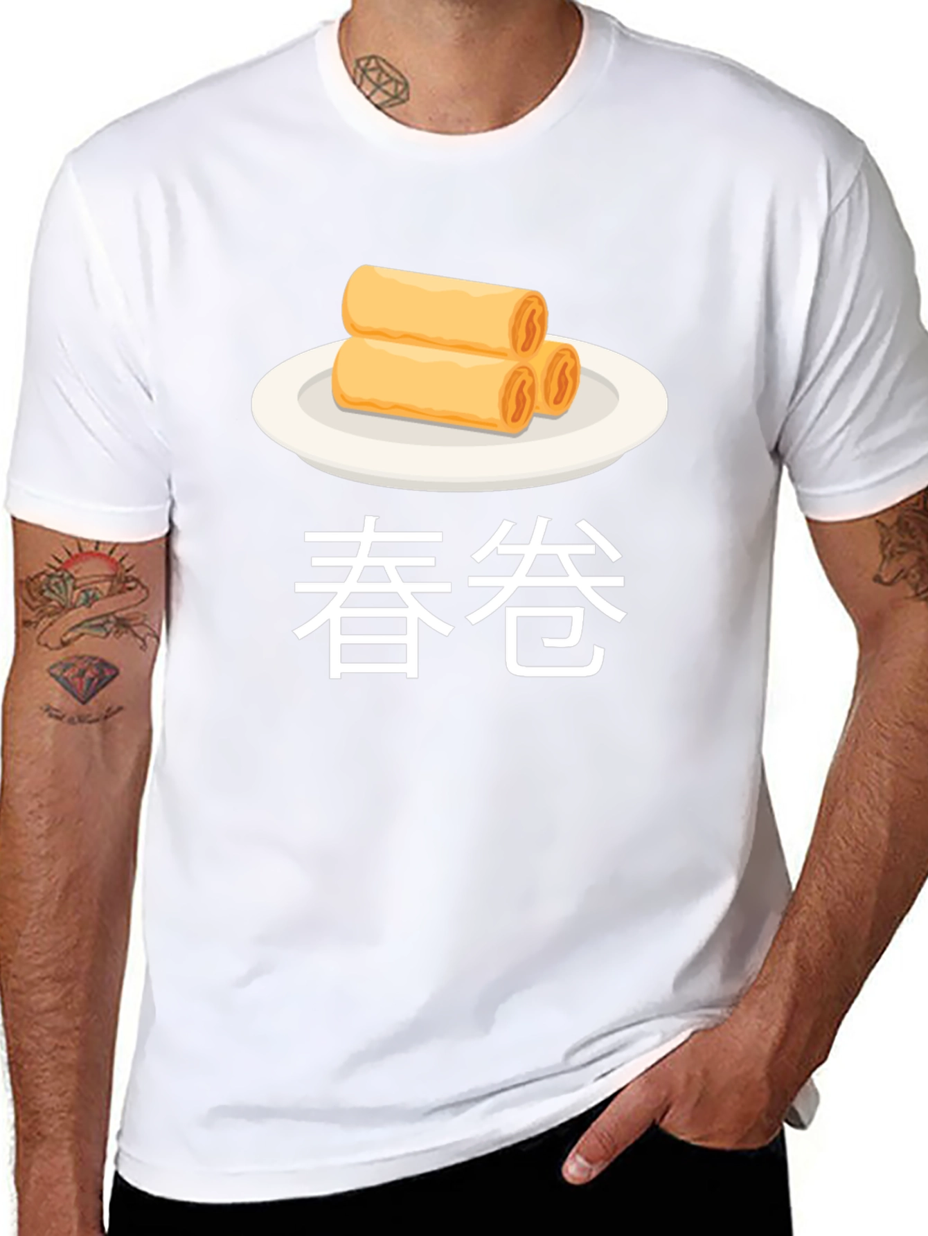 Spring Roll Graphic T-Shirt Asian Food Tee