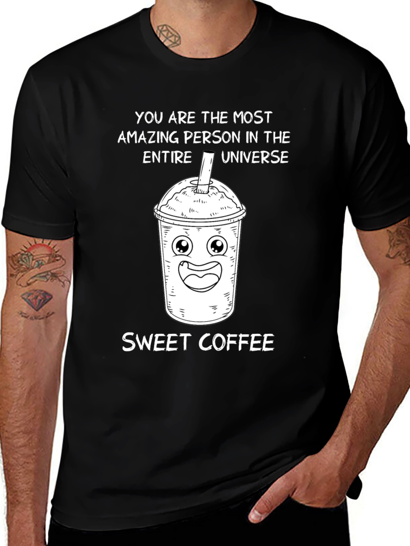 Sweet Coffee Cartoon Graphic T-Shirt